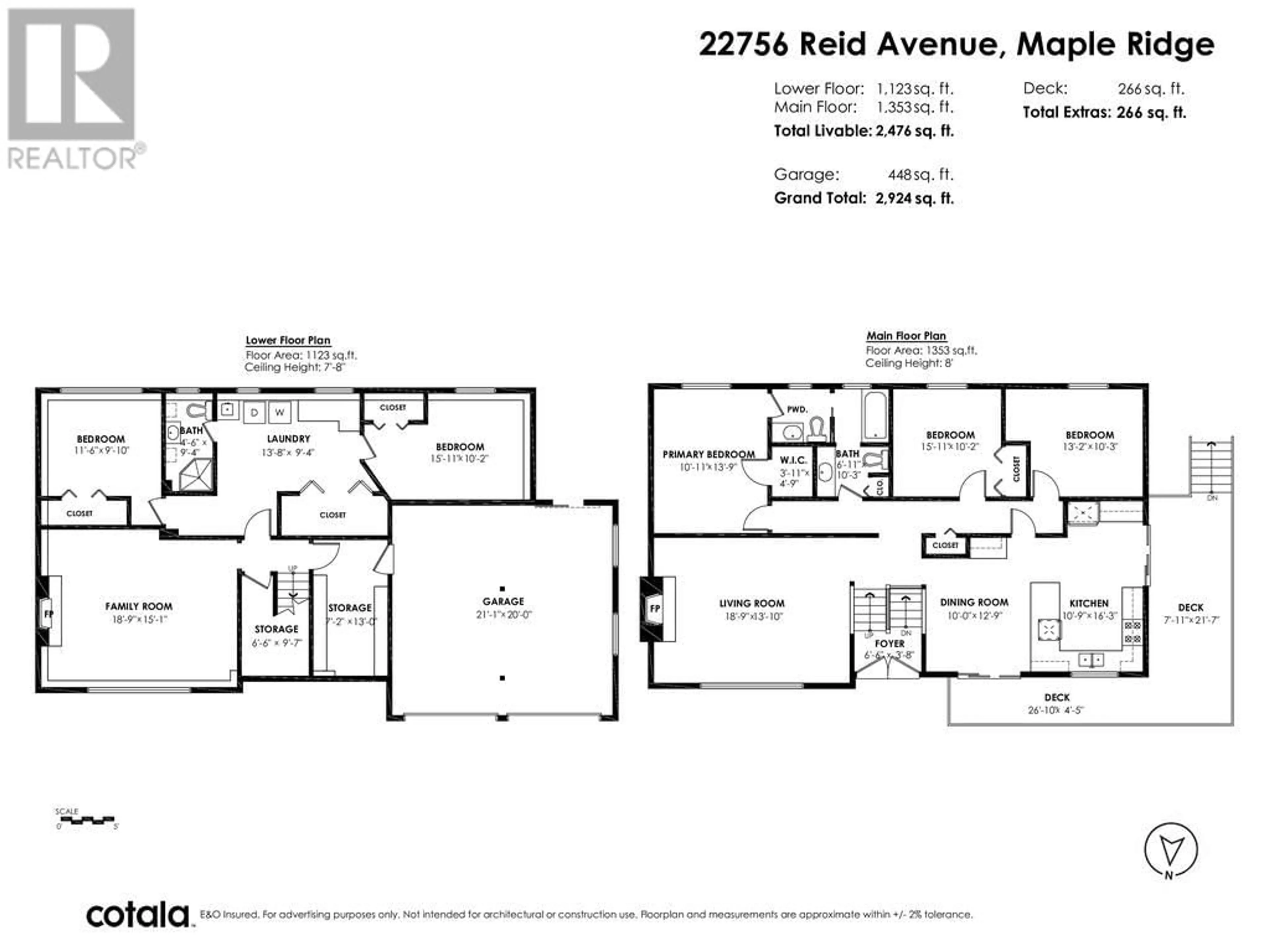Floor plan for 22756 REID AVENUE, Maple Ridge British Columbia V2X4G8