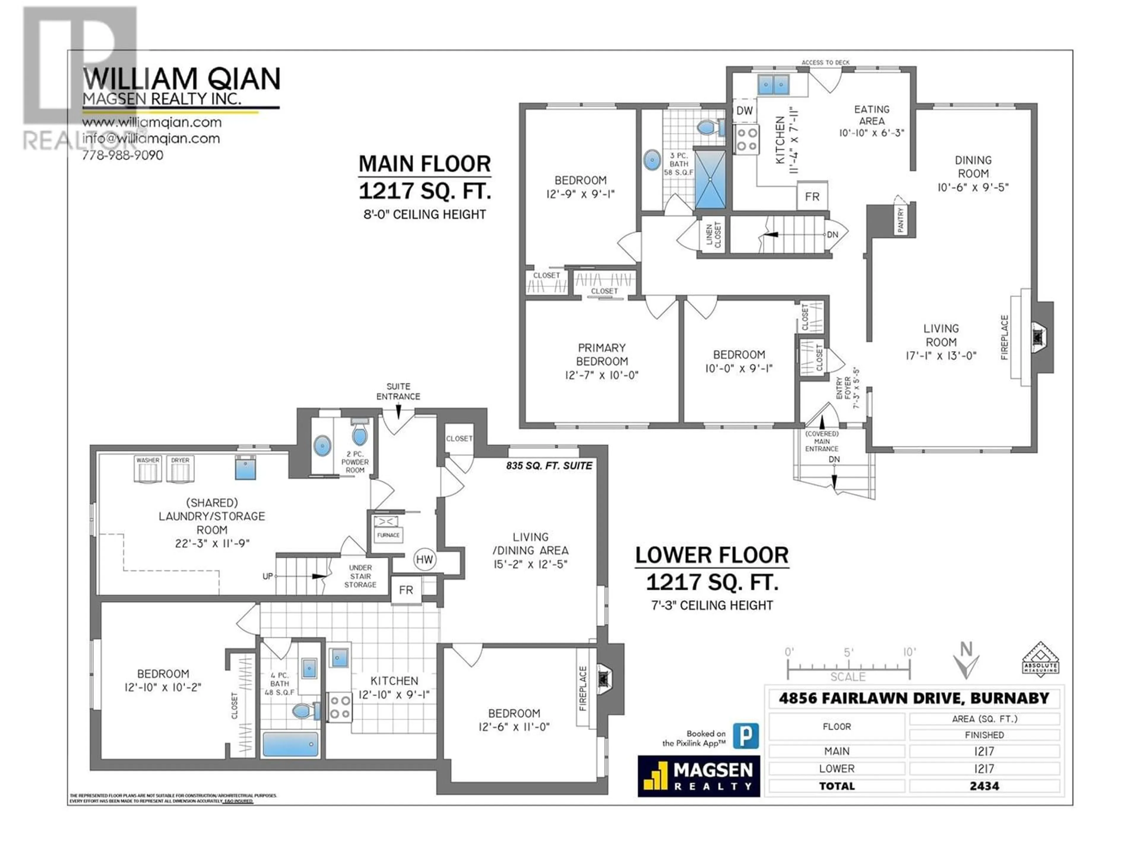 Floor plan for 4856 FAIRLAWN DRIVE, Burnaby British Columbia V5C3R8