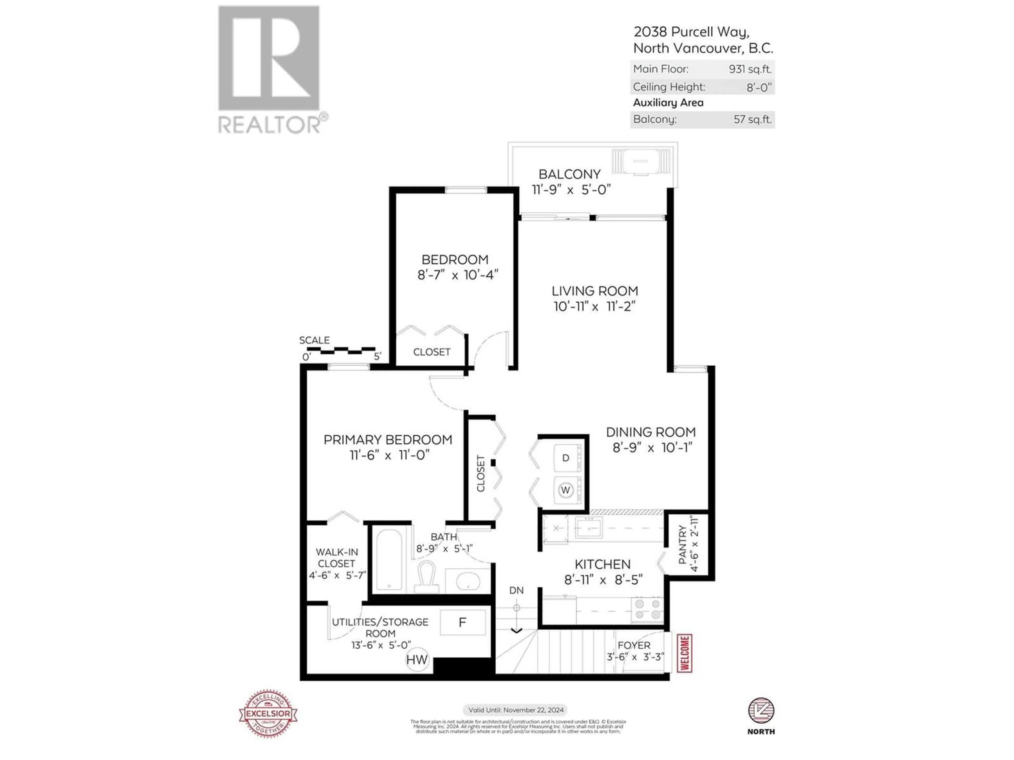 Floor plan for 2038 PURCELL WAY, North Vancouver British Columbia V7J3K3