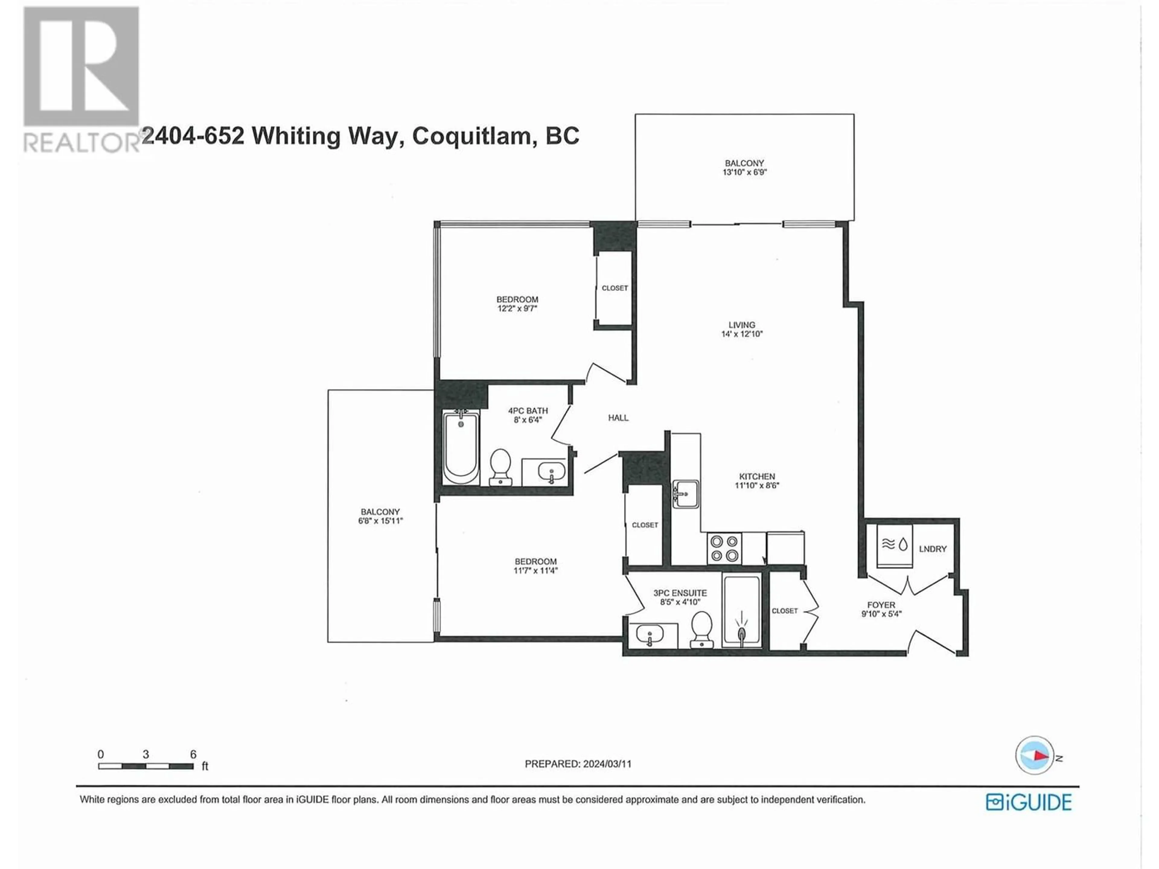 Floor plan for 2404 652 WHITING WAY, Coquitlam British Columbia V3J0K3