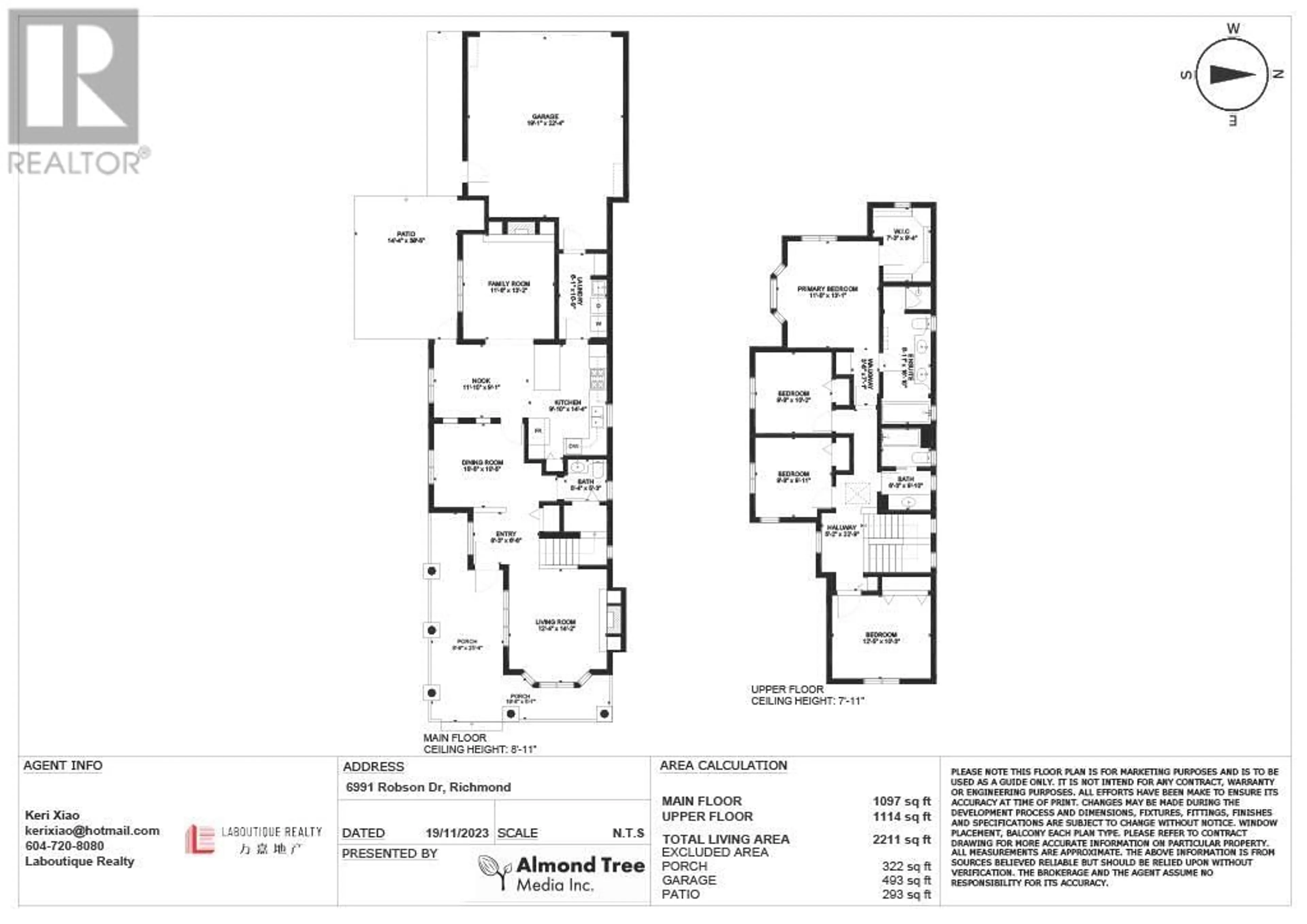 Floor plan for 6991 ROBSON DRIVE, Richmond British Columbia V7C5T5