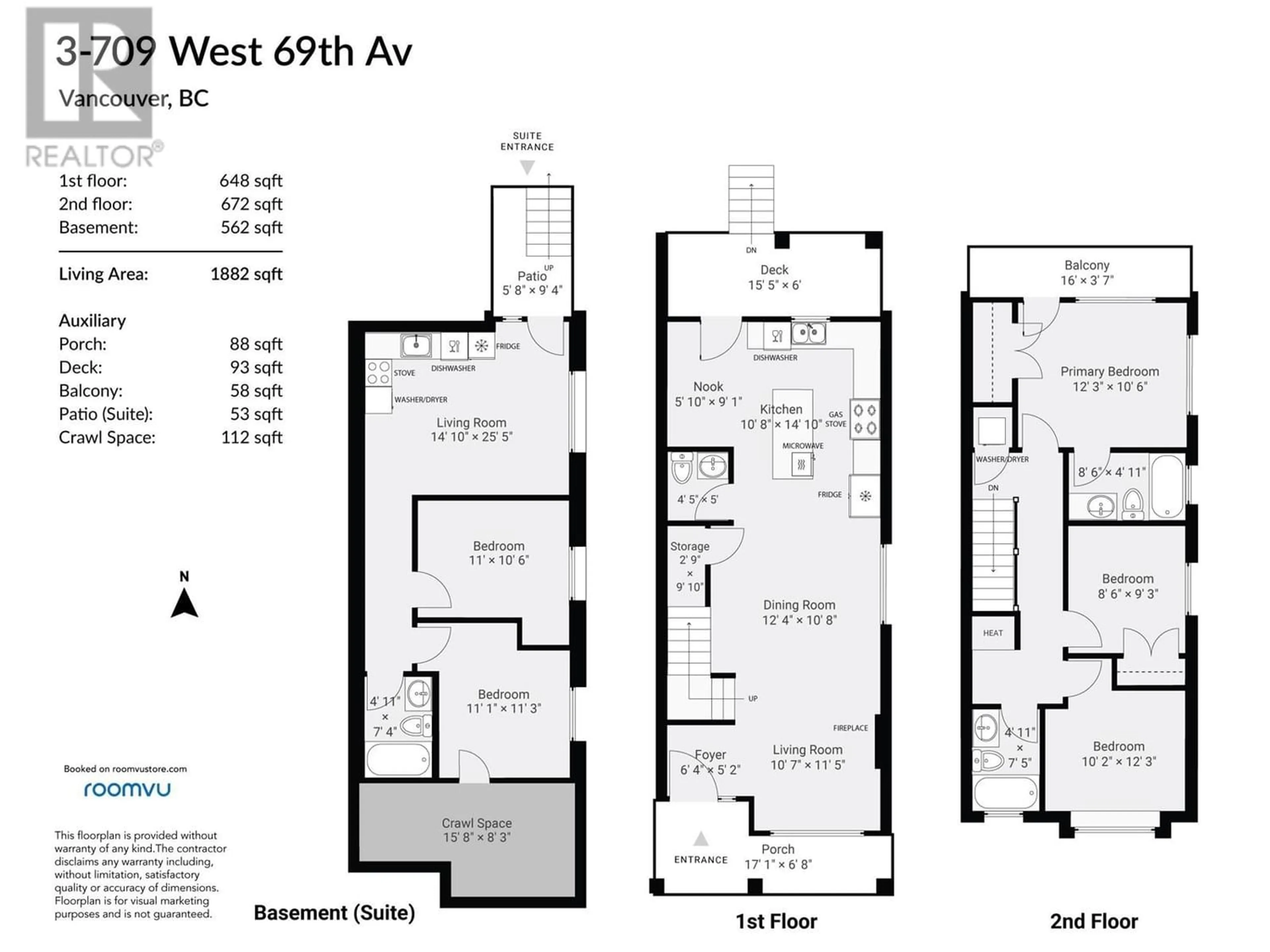 Floor plan for 3 709 W 69TH AVENUE, Vancouver British Columbia V6P2W2