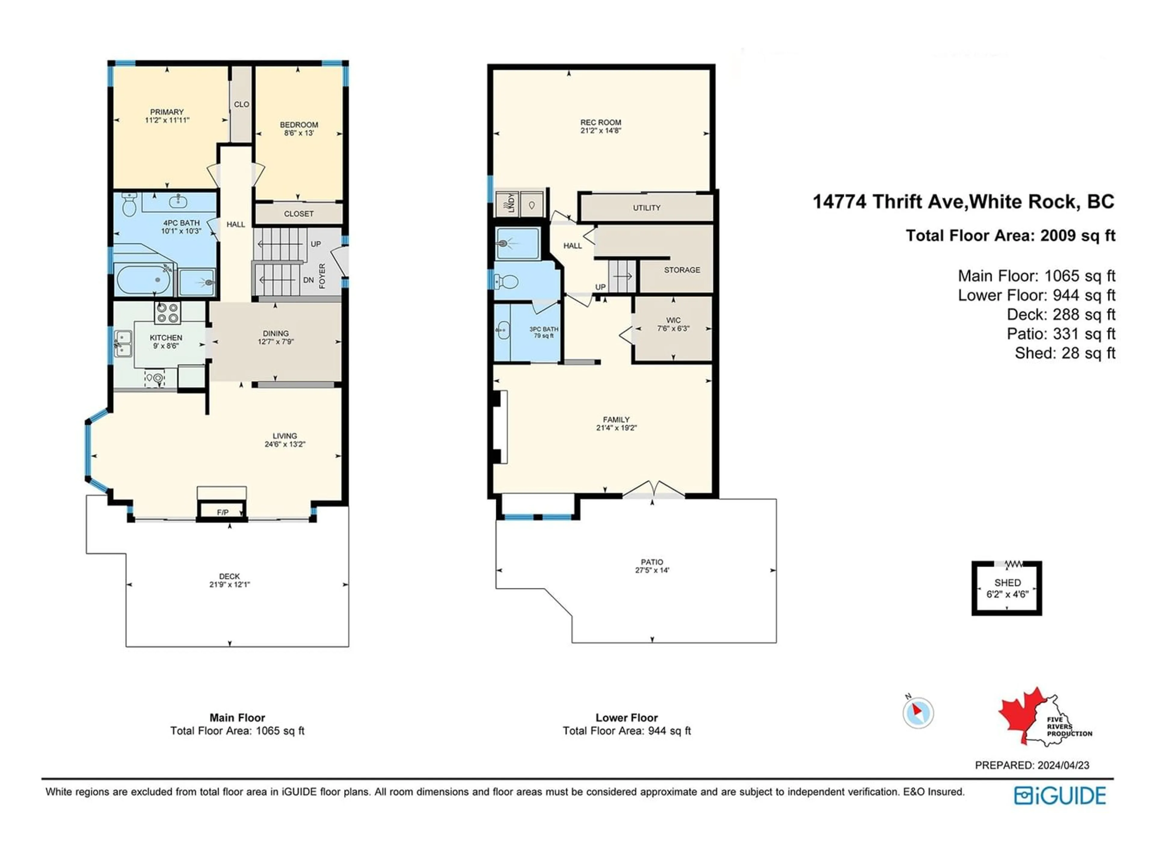 Floor plan for 14774 THRIFT AVENUE, White Rock British Columbia V4B2J5