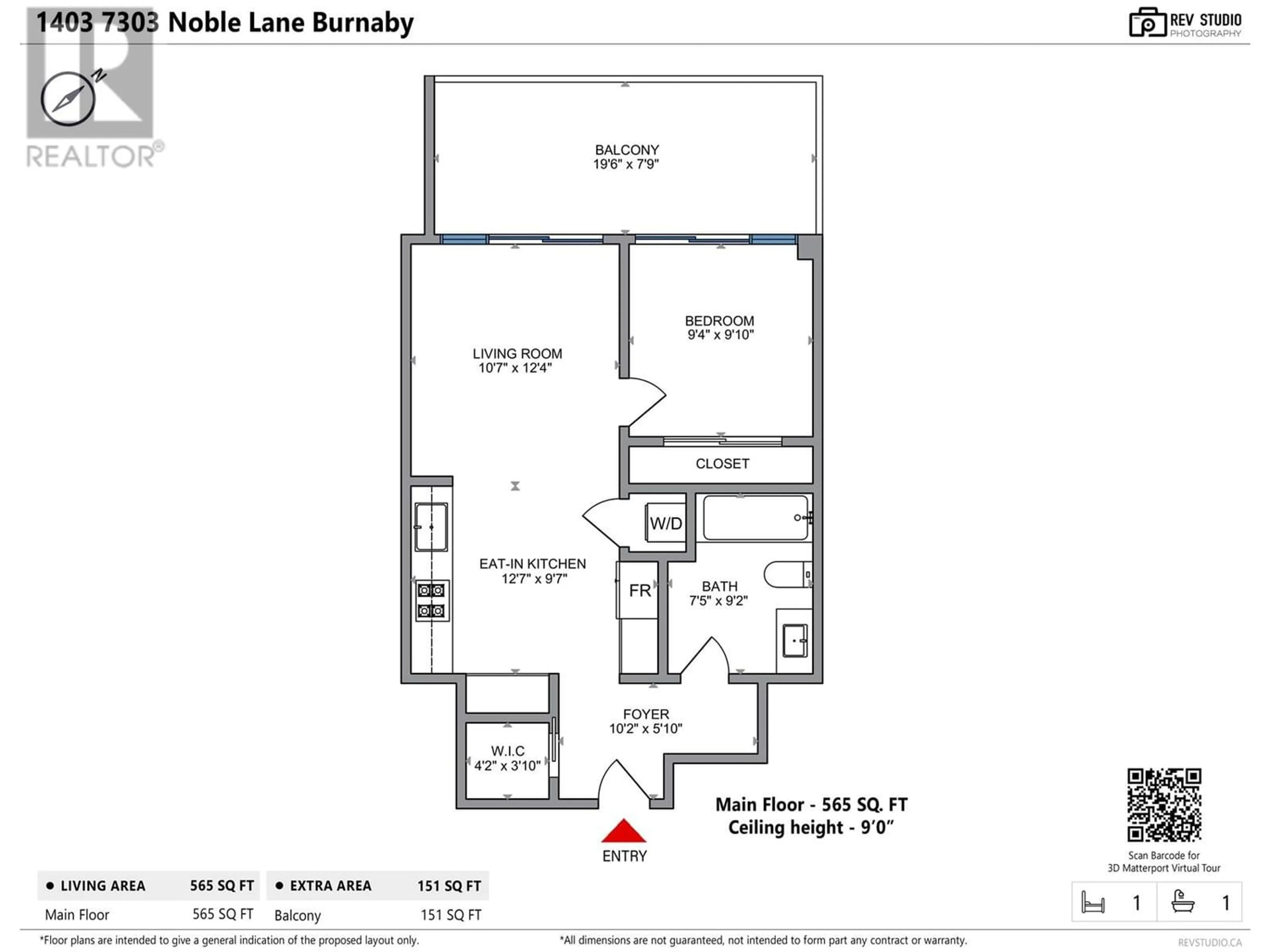 Floor plan for 1403 7303 NOBLE LANE, Burnaby British Columbia V3N0H2