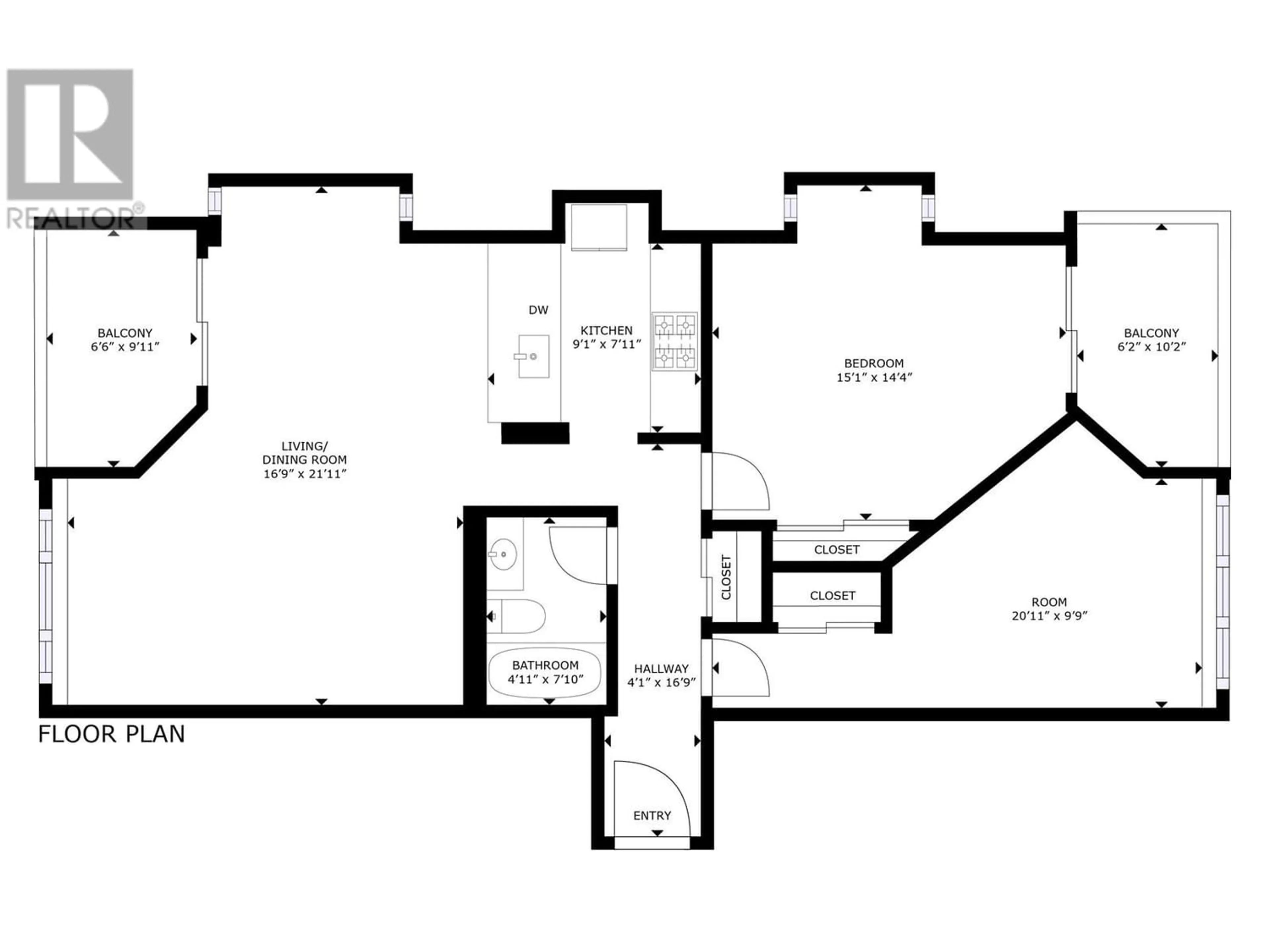 Floor plan for 602 1270 ROBSON STREET, Vancouver British Columbia V6E3Z6