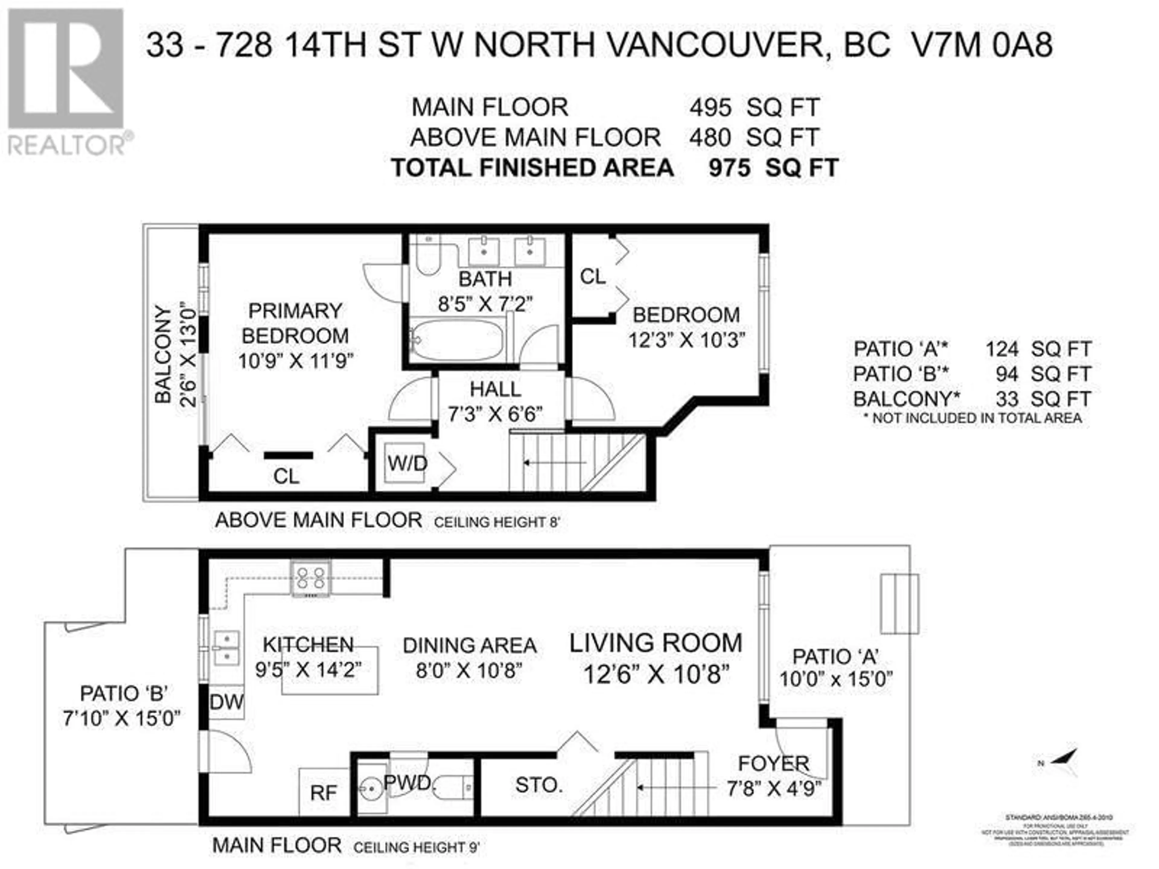 Floor plan for 33 728 W 14TH STREET, North Vancouver British Columbia V7M0A8