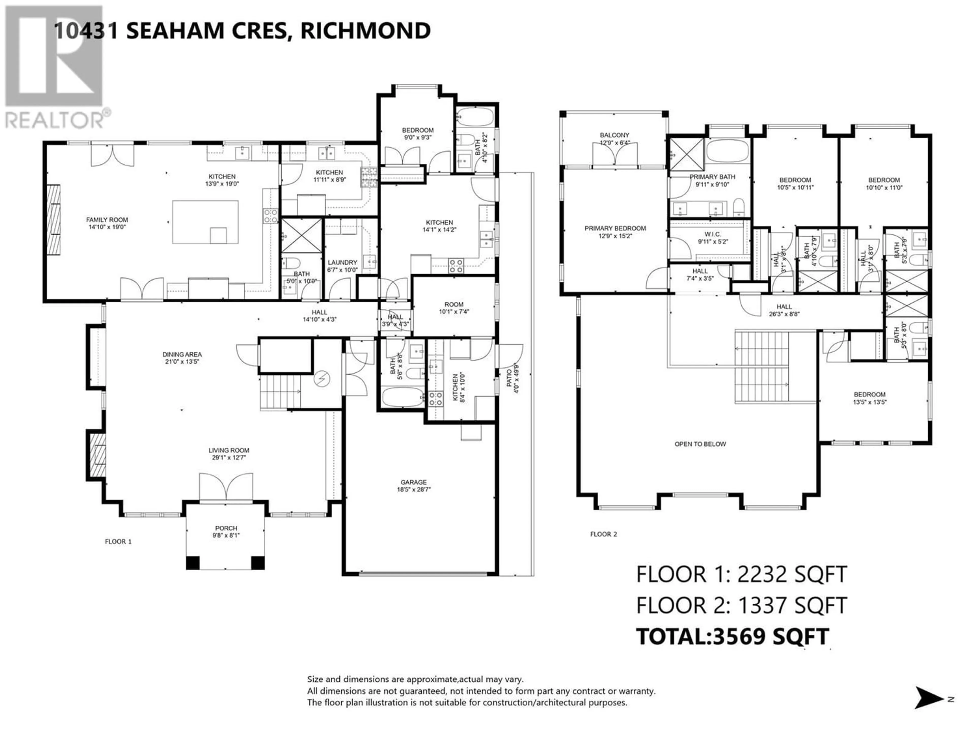 Floor plan for 10431 SEAHAM CRESCENT, Richmond British Columbia V7A3Y4