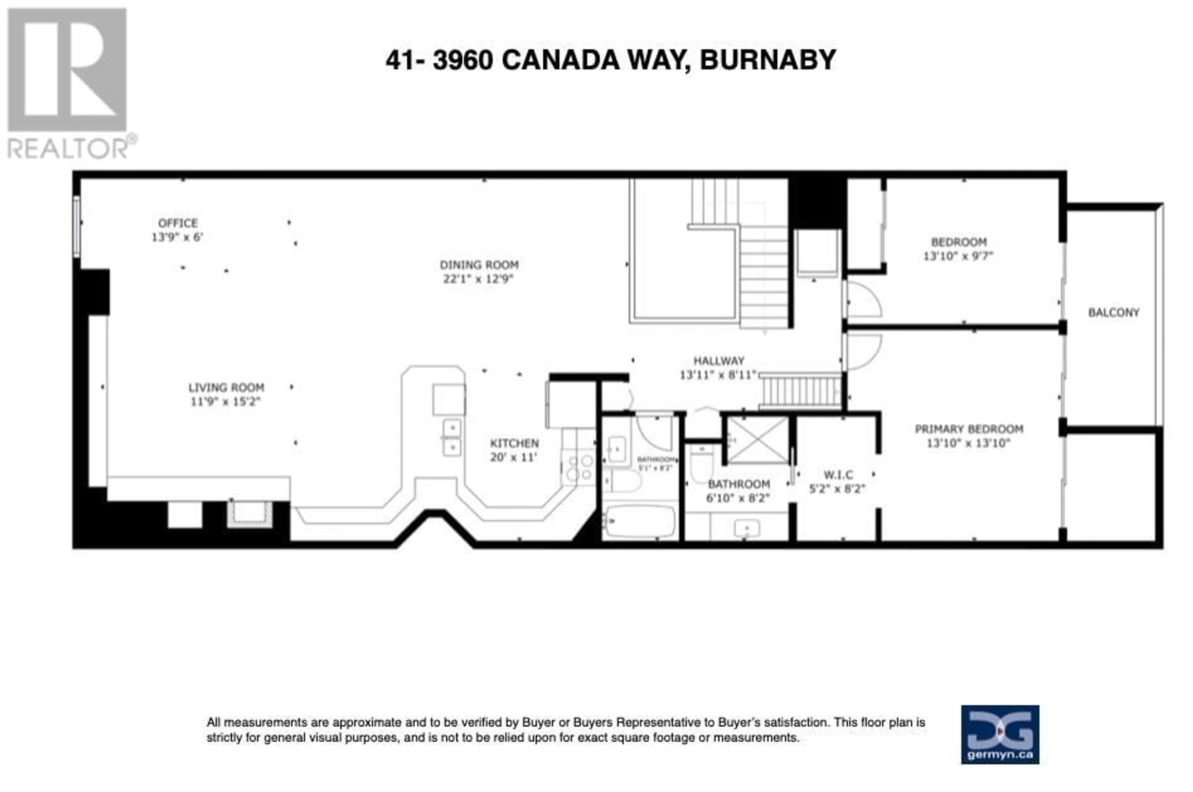 Floor plan for 41 3960 CANADA WAY, Burnaby British Columbia V5G1G7