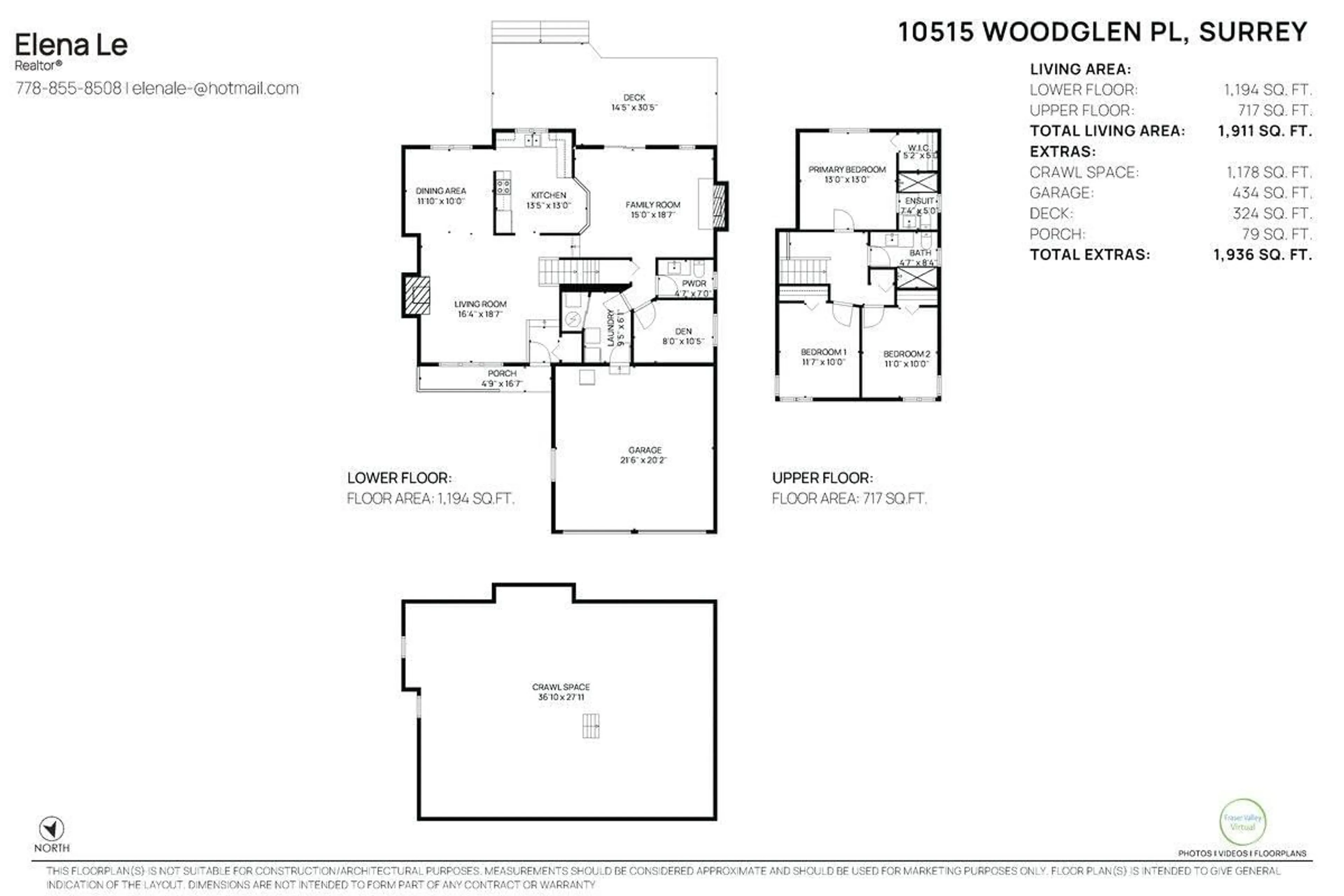 Floor plan for 10515 WOODGLEN PLACE, Surrey British Columbia V4N1V3