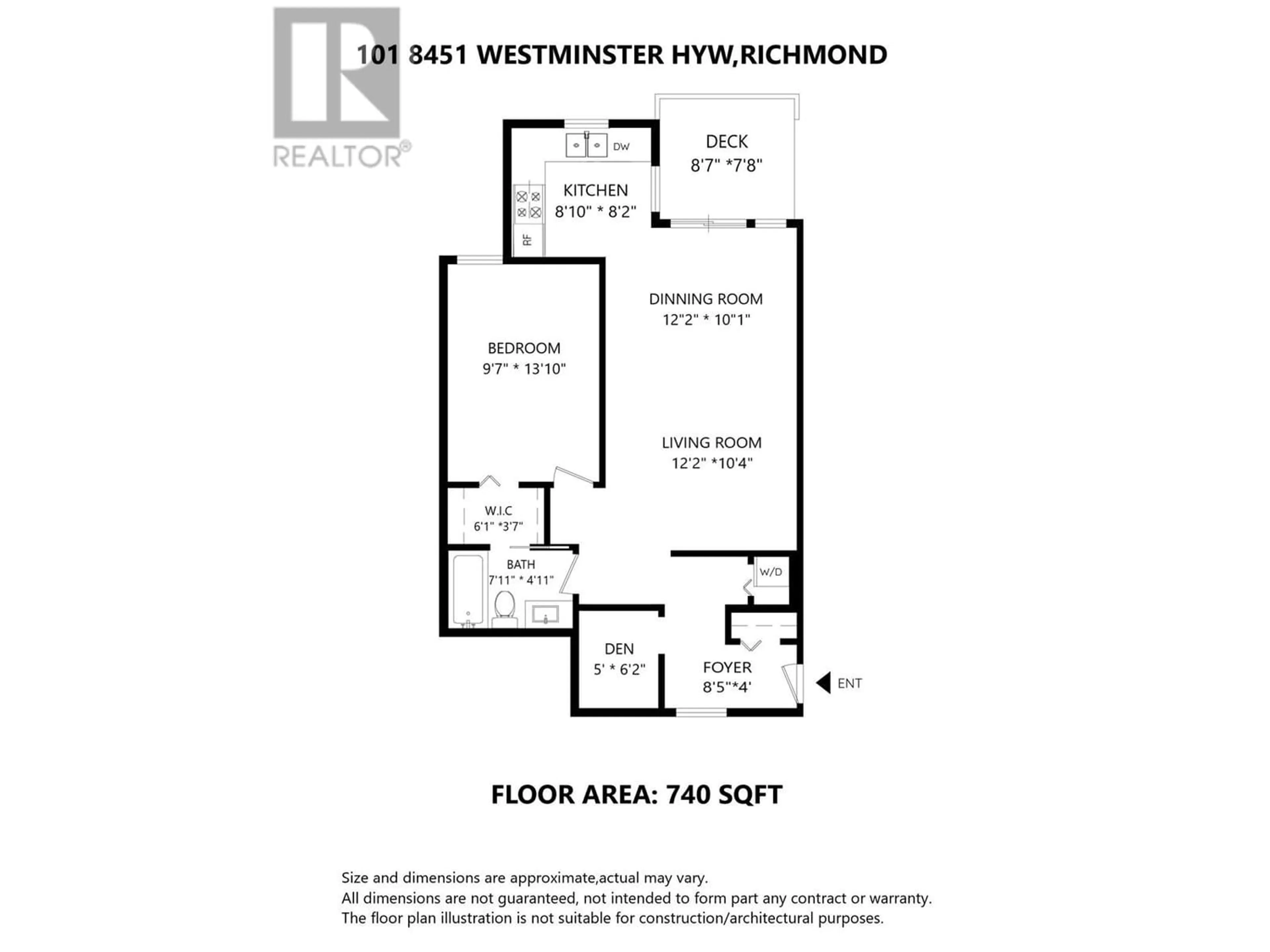 Floor plan for 101 8451 WESTMINSTER HIGHWAY, Richmond British Columbia V6X3E4