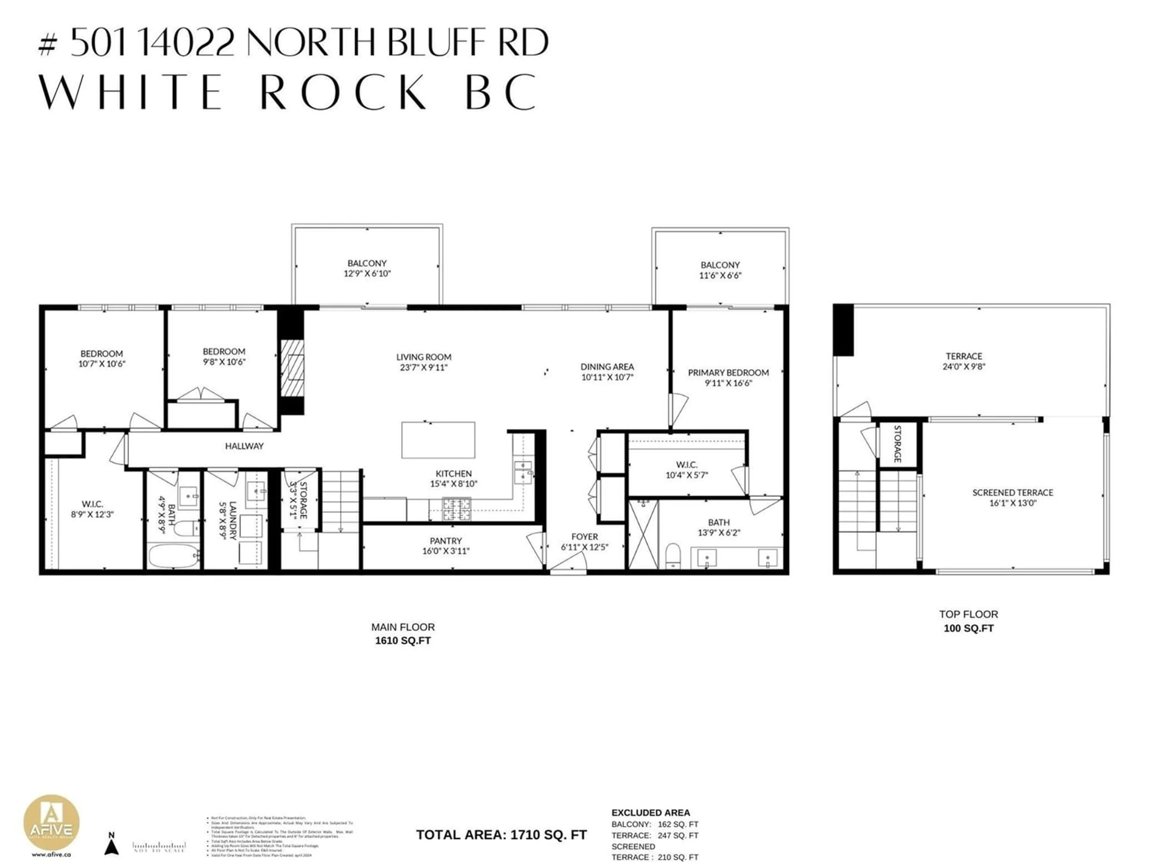 Floor plan for 501 14022 NORTH BLUFF ROAD, White Rock British Columbia V4B3C3