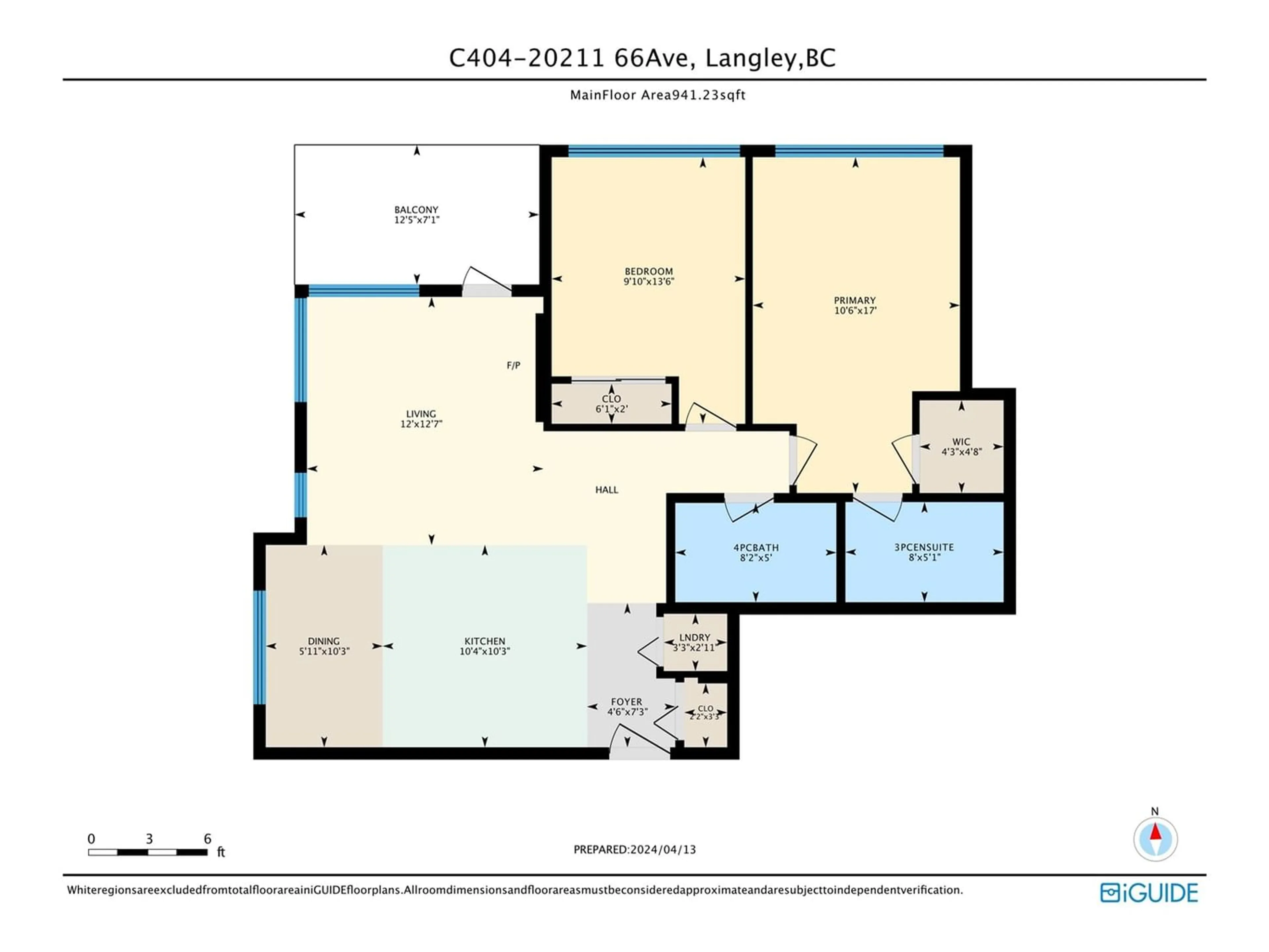 Floor plan for C404 20211 66 AVENUE, Langley British Columbia V2Y0L4