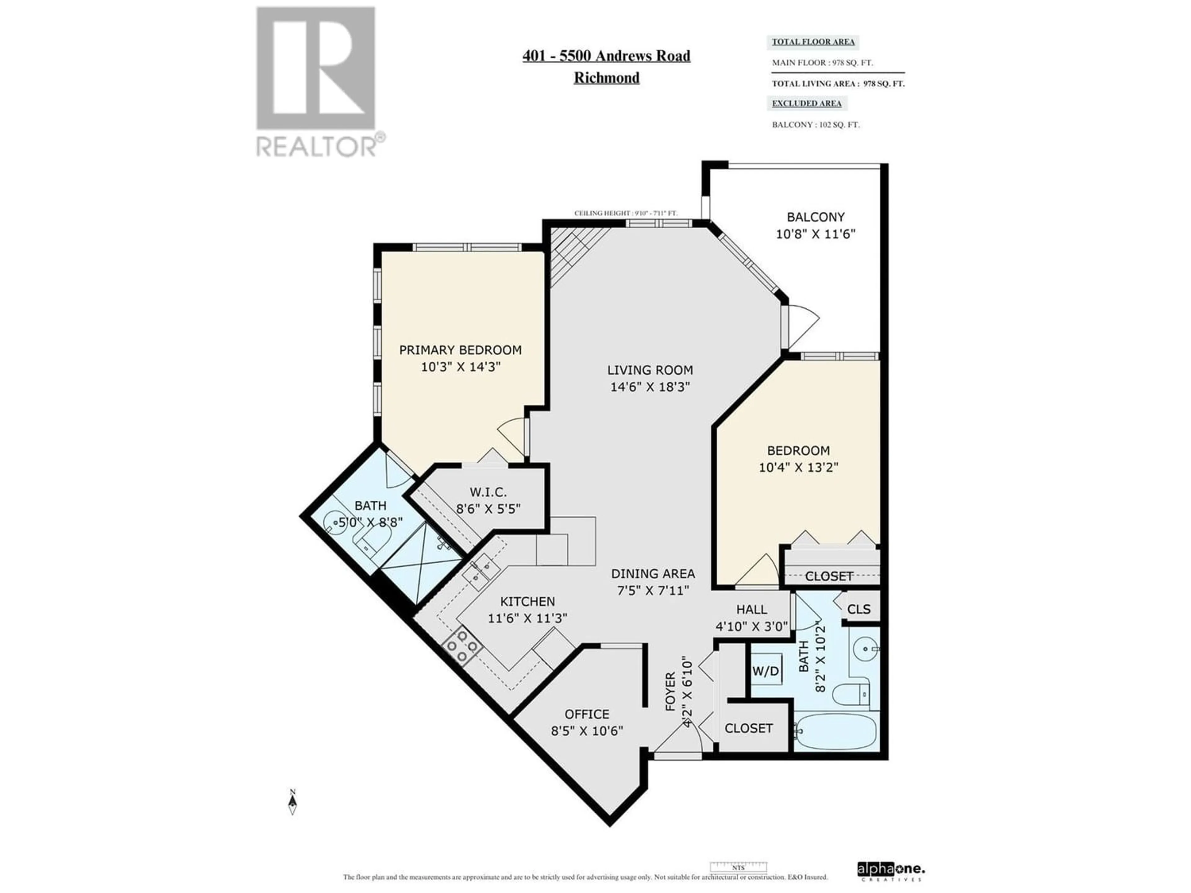 Floor plan for 401 5500 ANDREWS ROAD, Richmond British Columbia V7E6M9