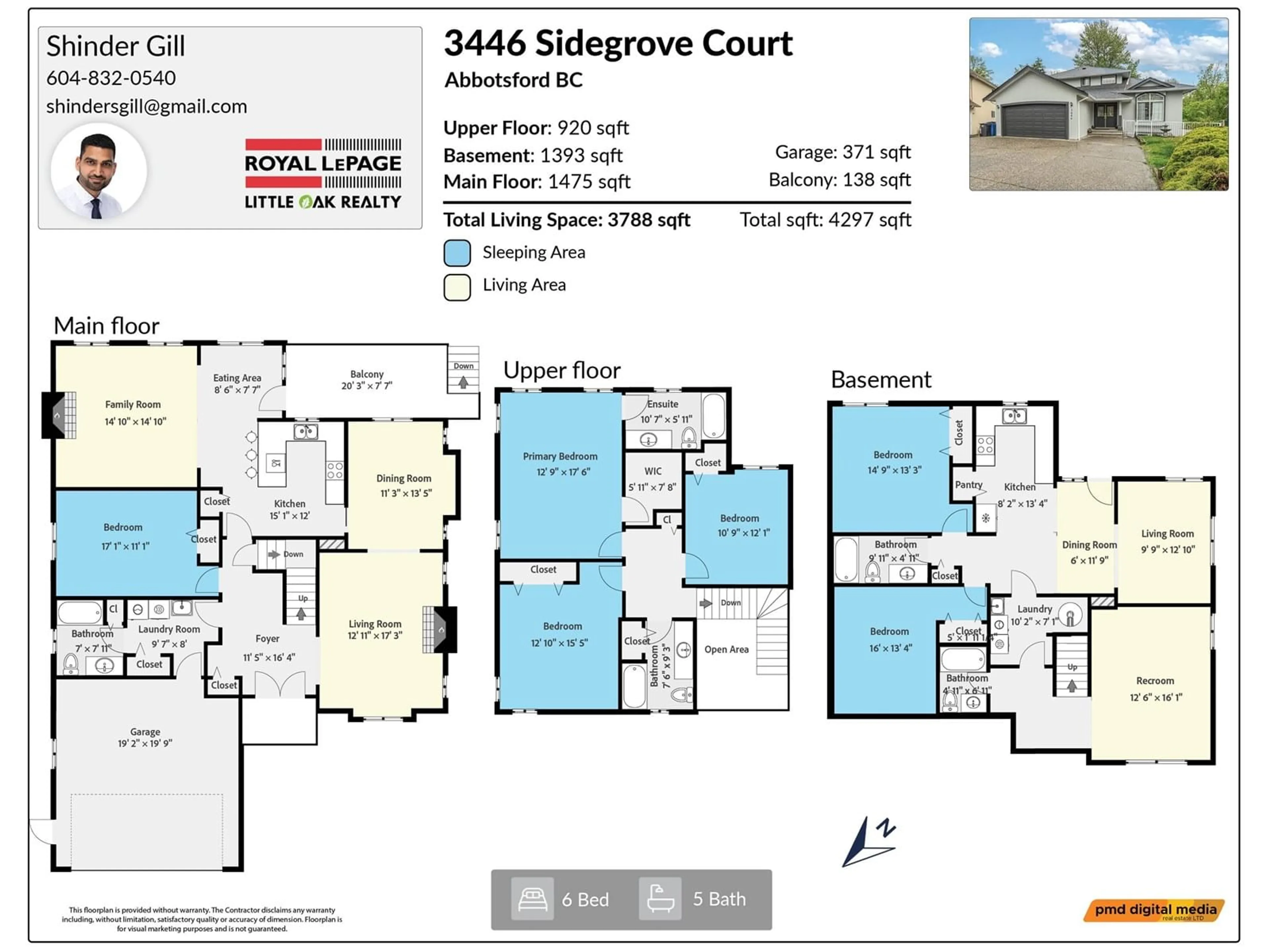 Floor plan for 3446 SIDEGROVE COURT, Abbotsford British Columbia V2T6S9