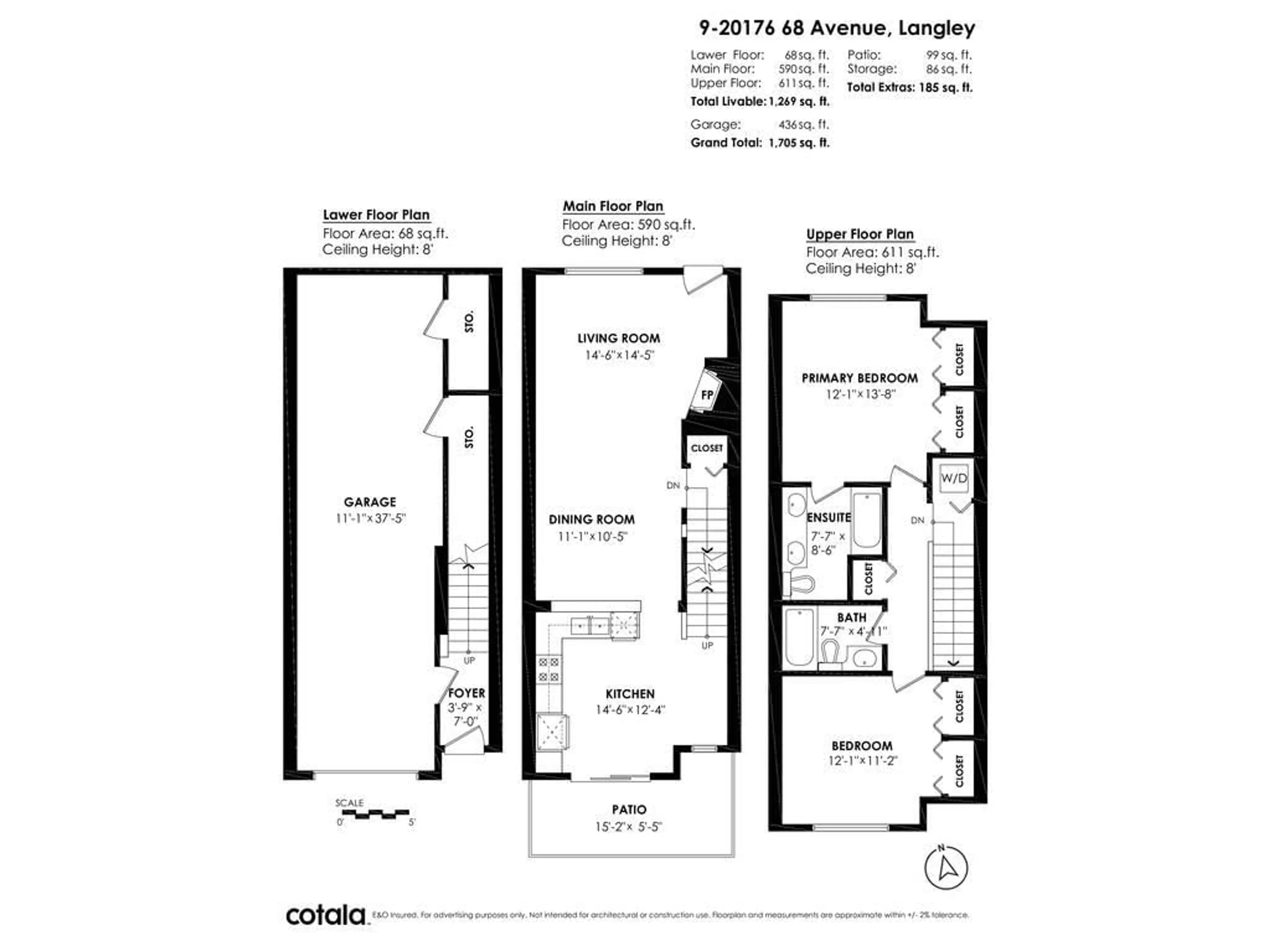 Floor plan for 9 20176 68 AVENUE, Langley British Columbia V2Y2X7