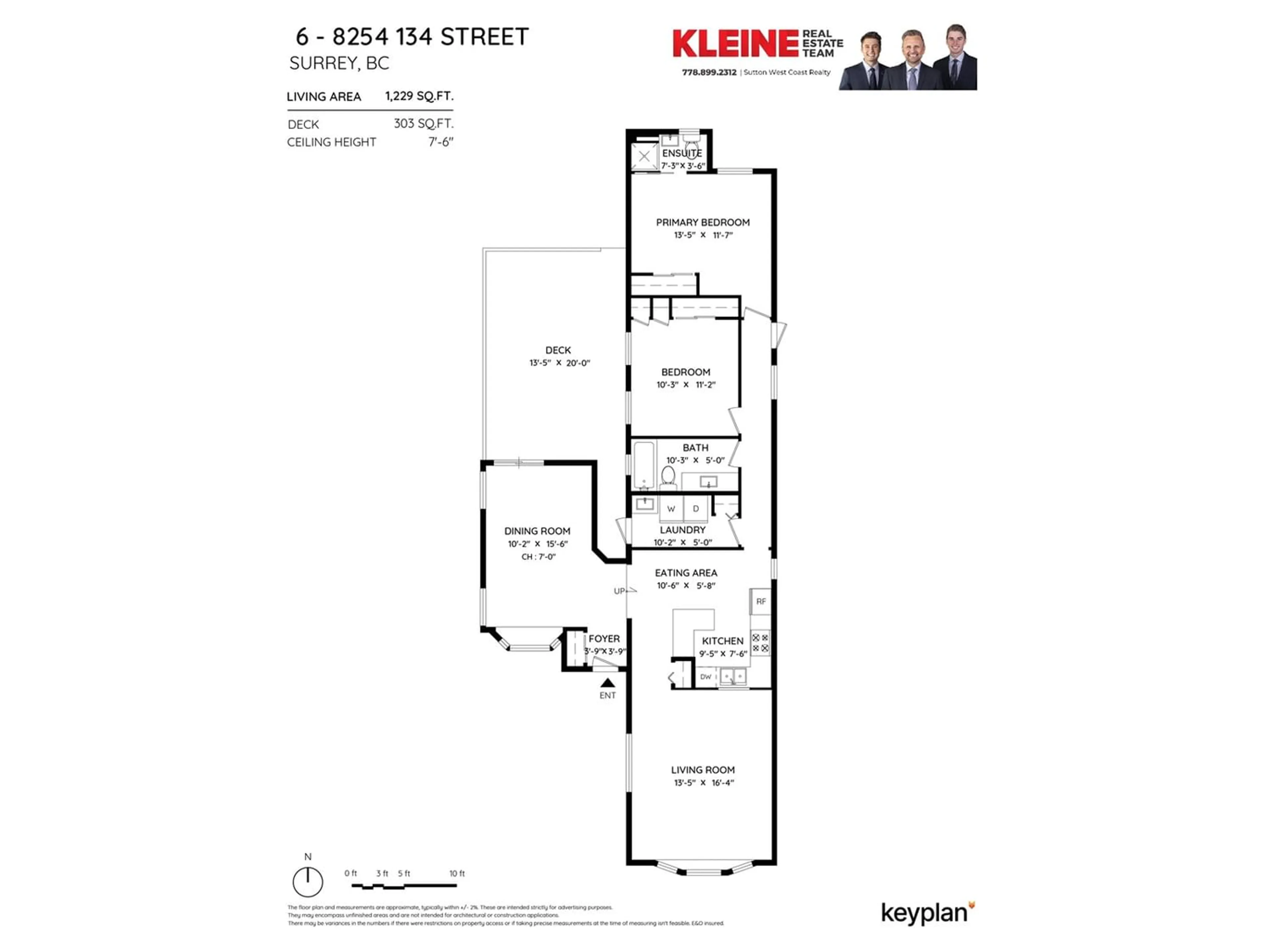 Floor plan for 6 8254 134 STREET, Surrey British Columbia V3W6M2