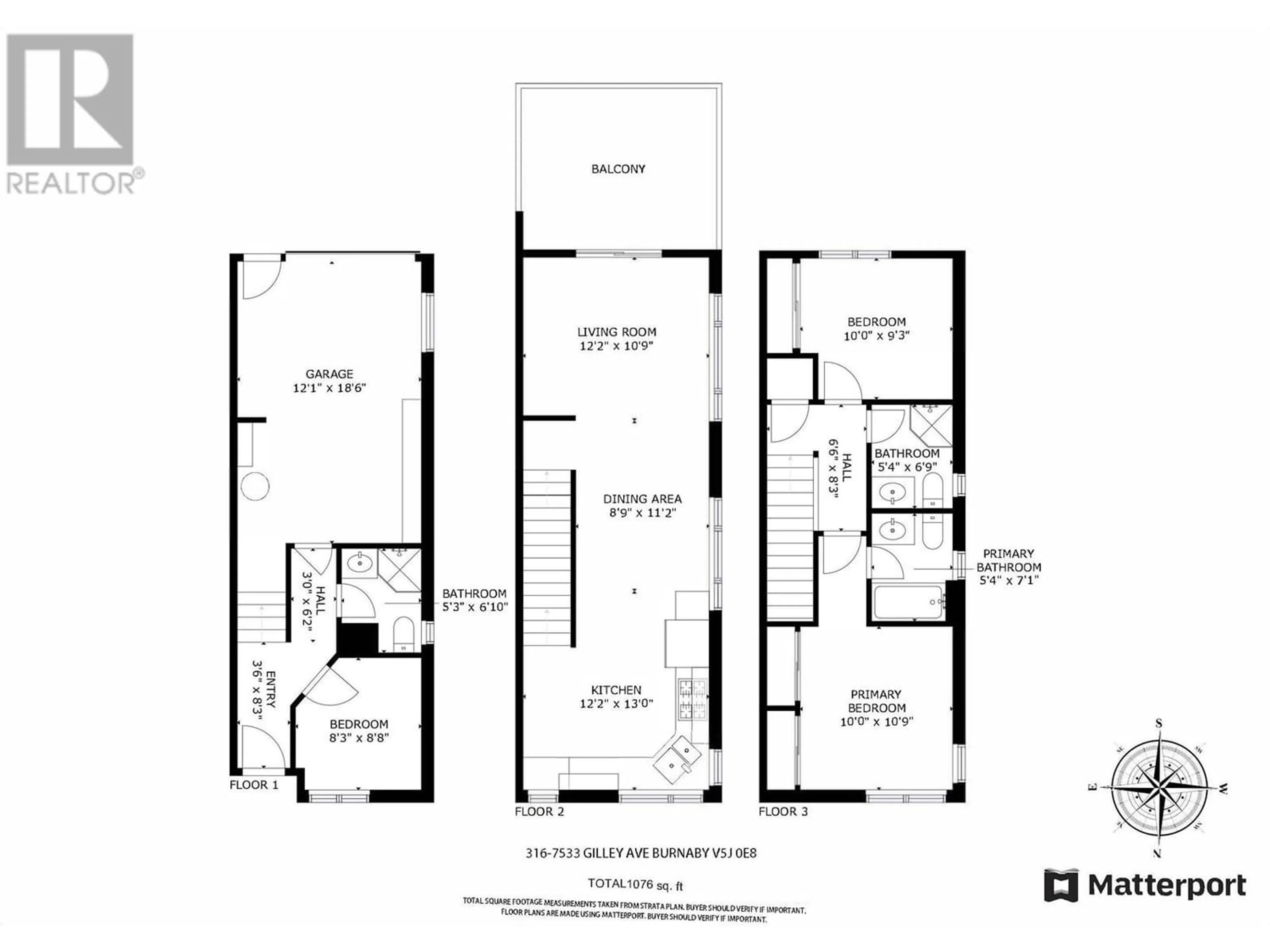 Floor plan for 316 7533 GILLEY AVENUE, Burnaby British Columbia V5J0E8