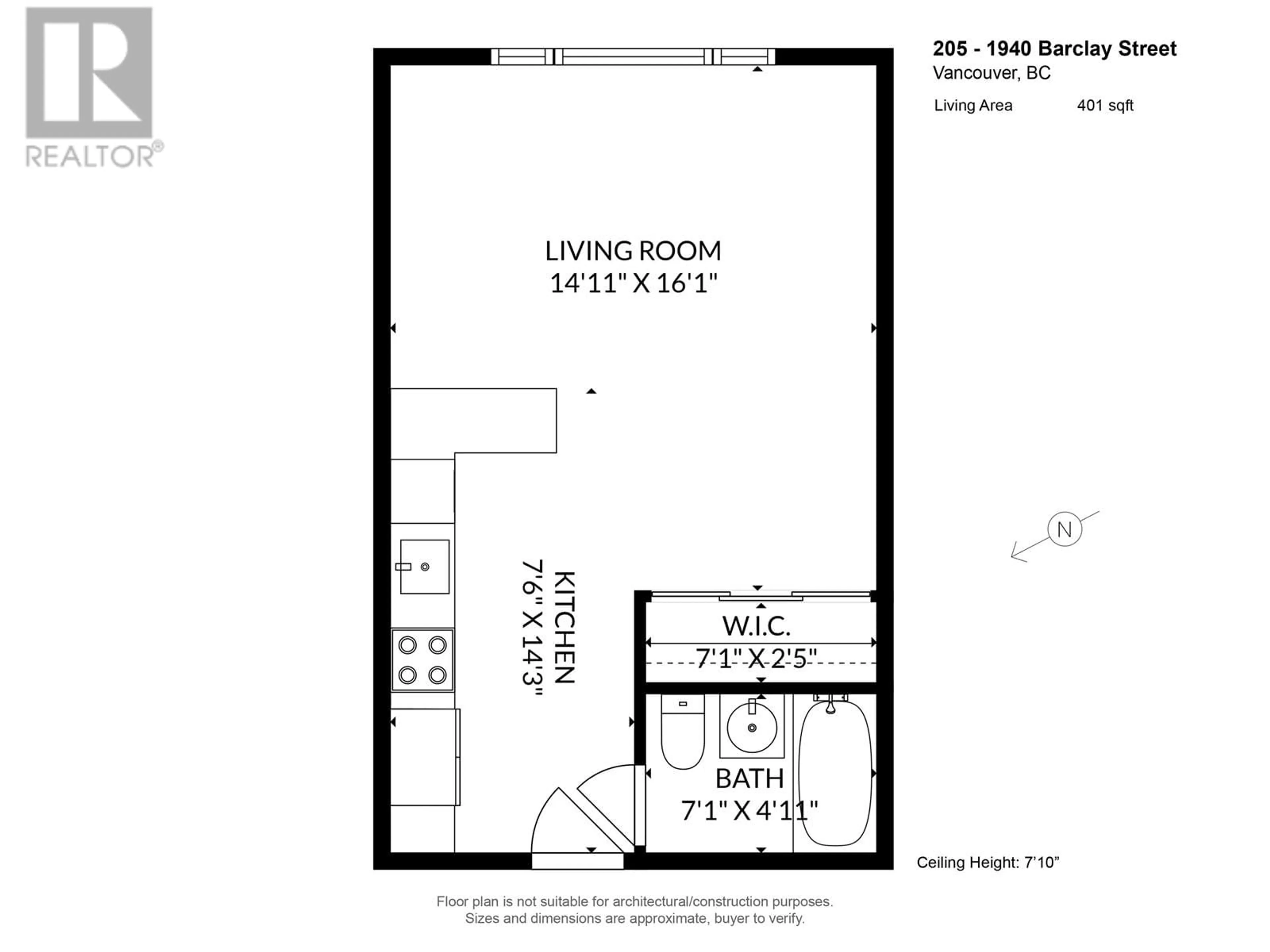 Floor plan for 205 1940 BARCLAY STREET, Vancouver British Columbia V6G1L3