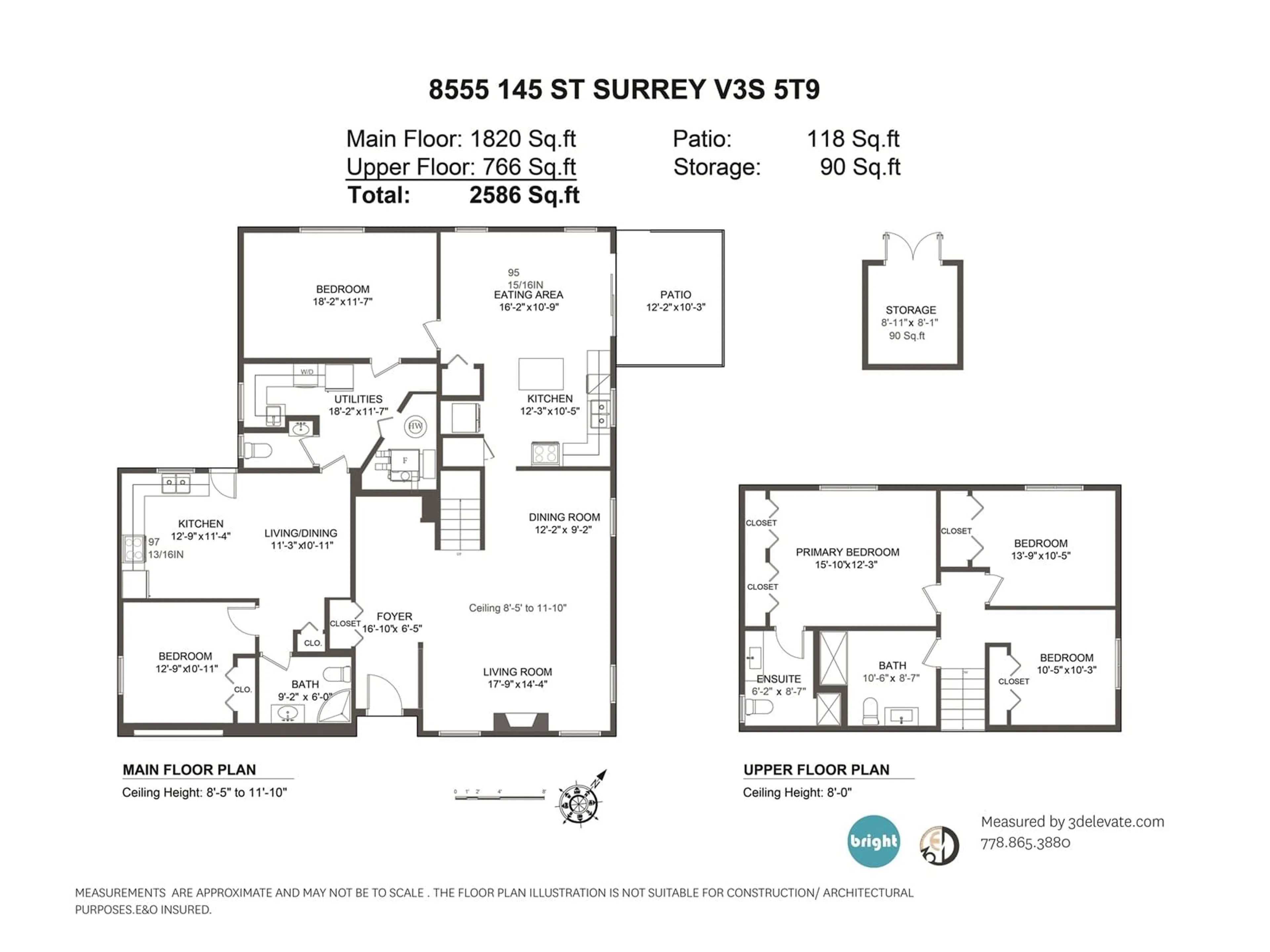 Floor plan for 8555 145 STREET, Surrey British Columbia V3S5T9