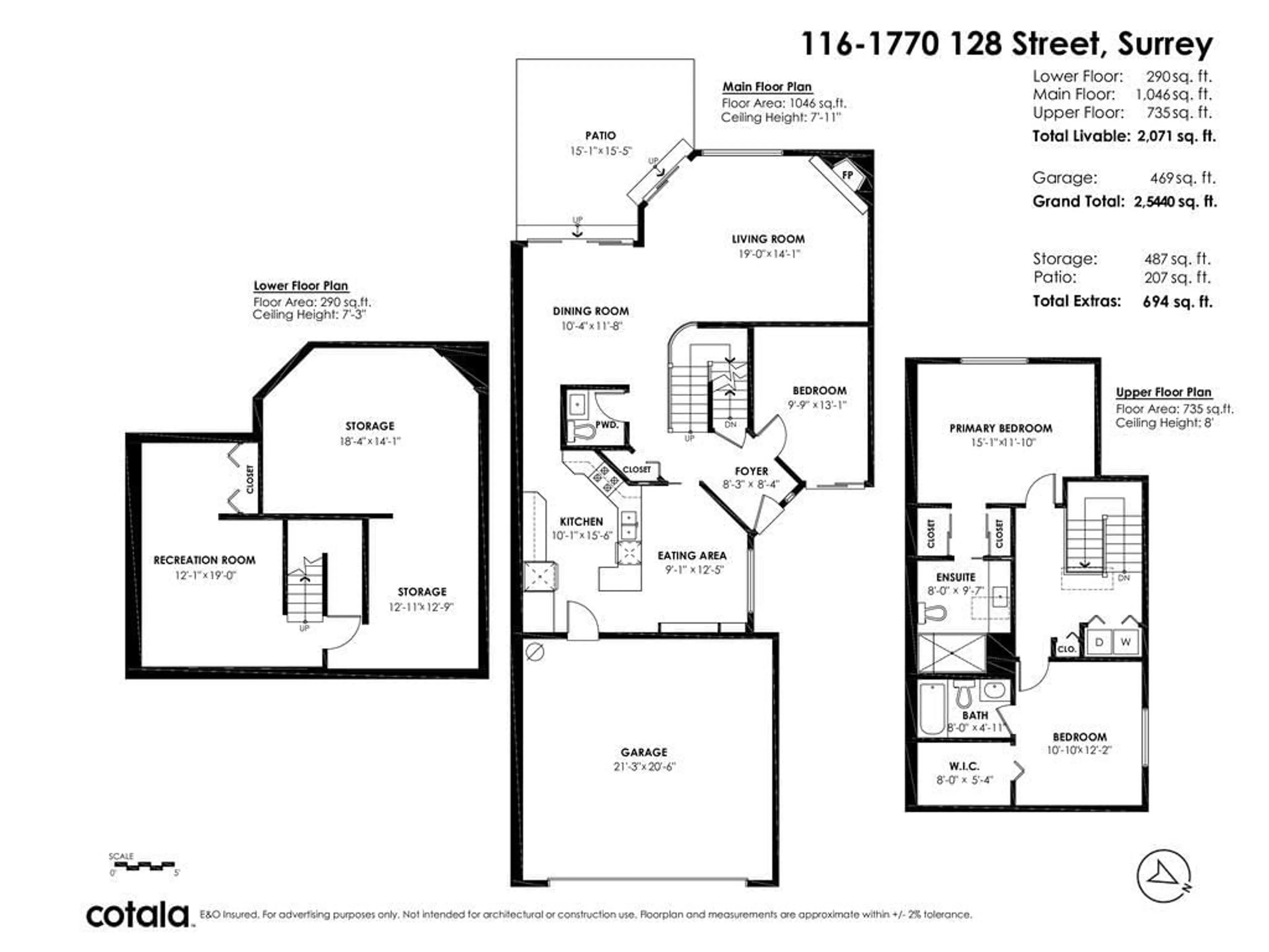 Floor plan for 116 1770 128 STREET, Surrey British Columbia V4A8V1
