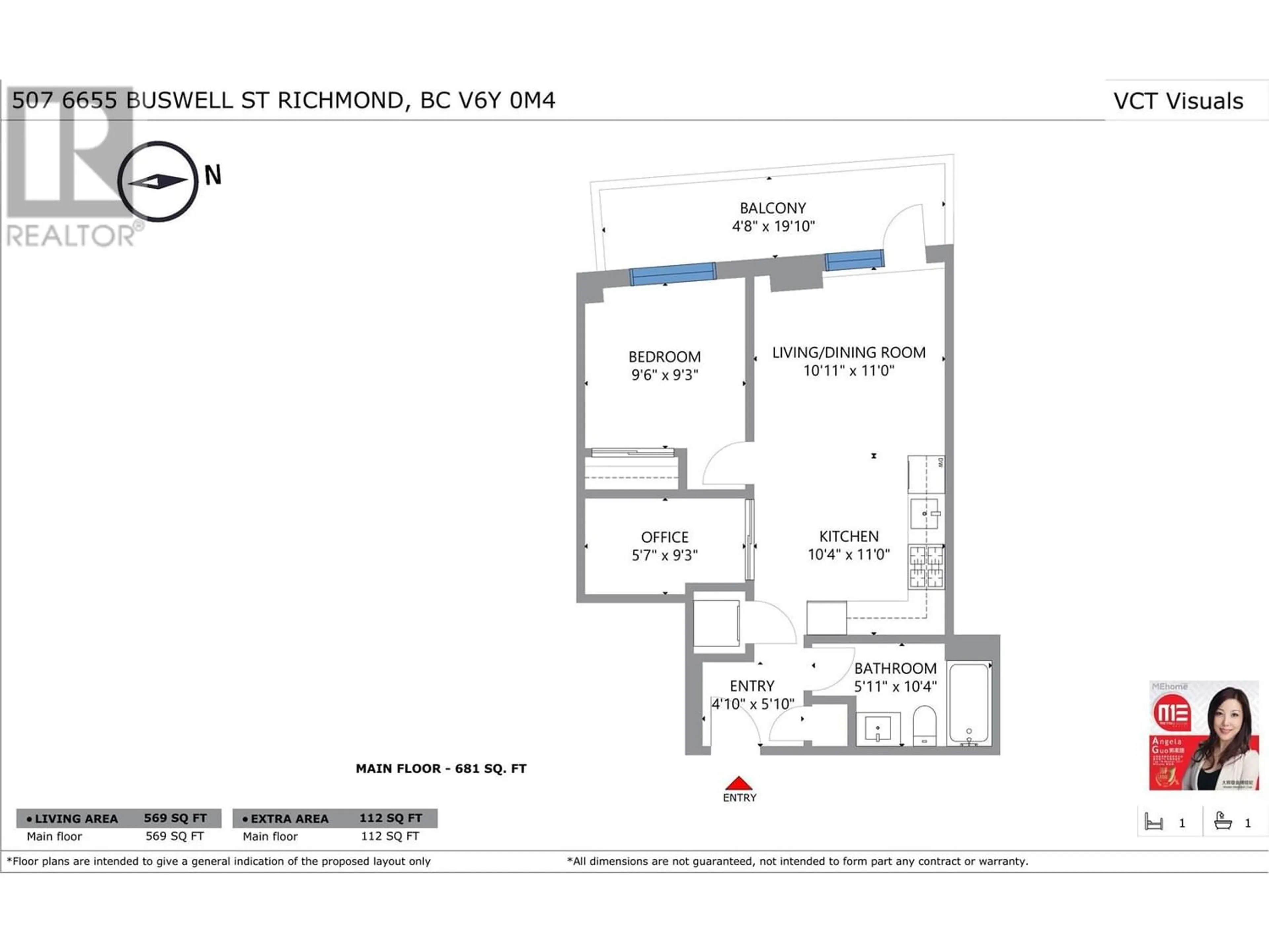 Floor plan for 507 6655 BUSWELL STREET, Richmond British Columbia V6Y0M4