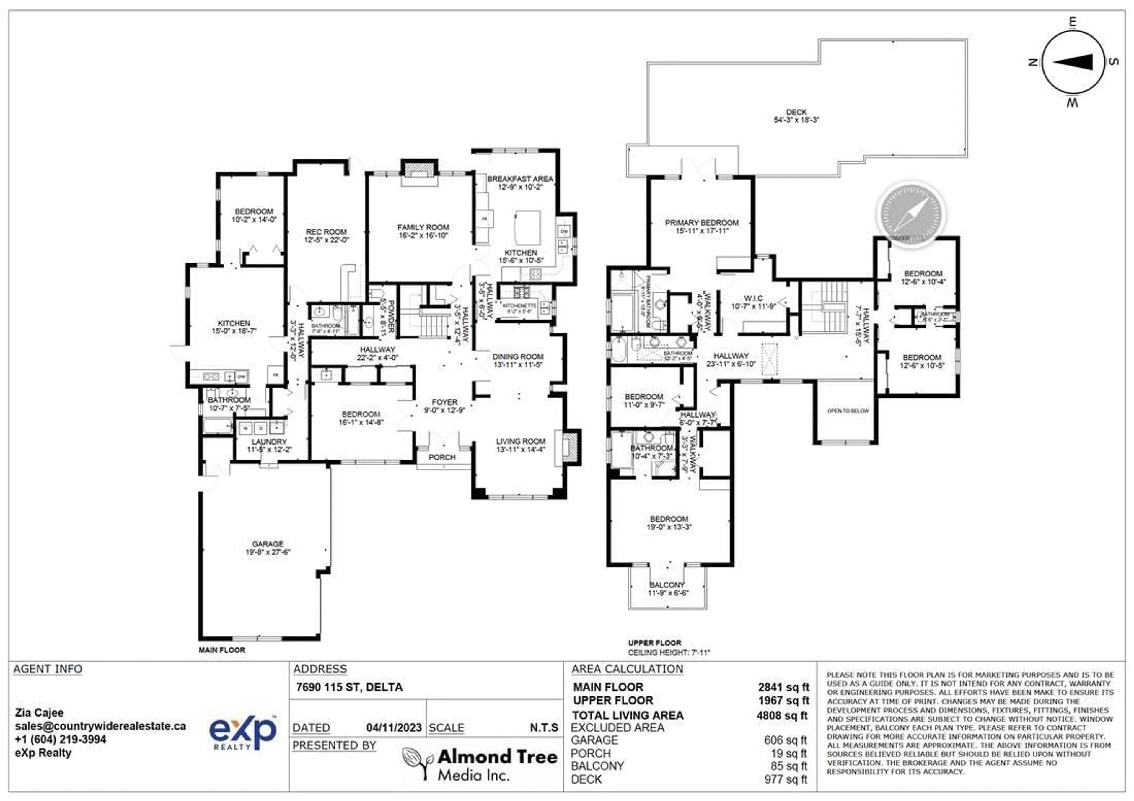 Floor plan for 7690 115 STREET, Delta British Columbia V4C5M8