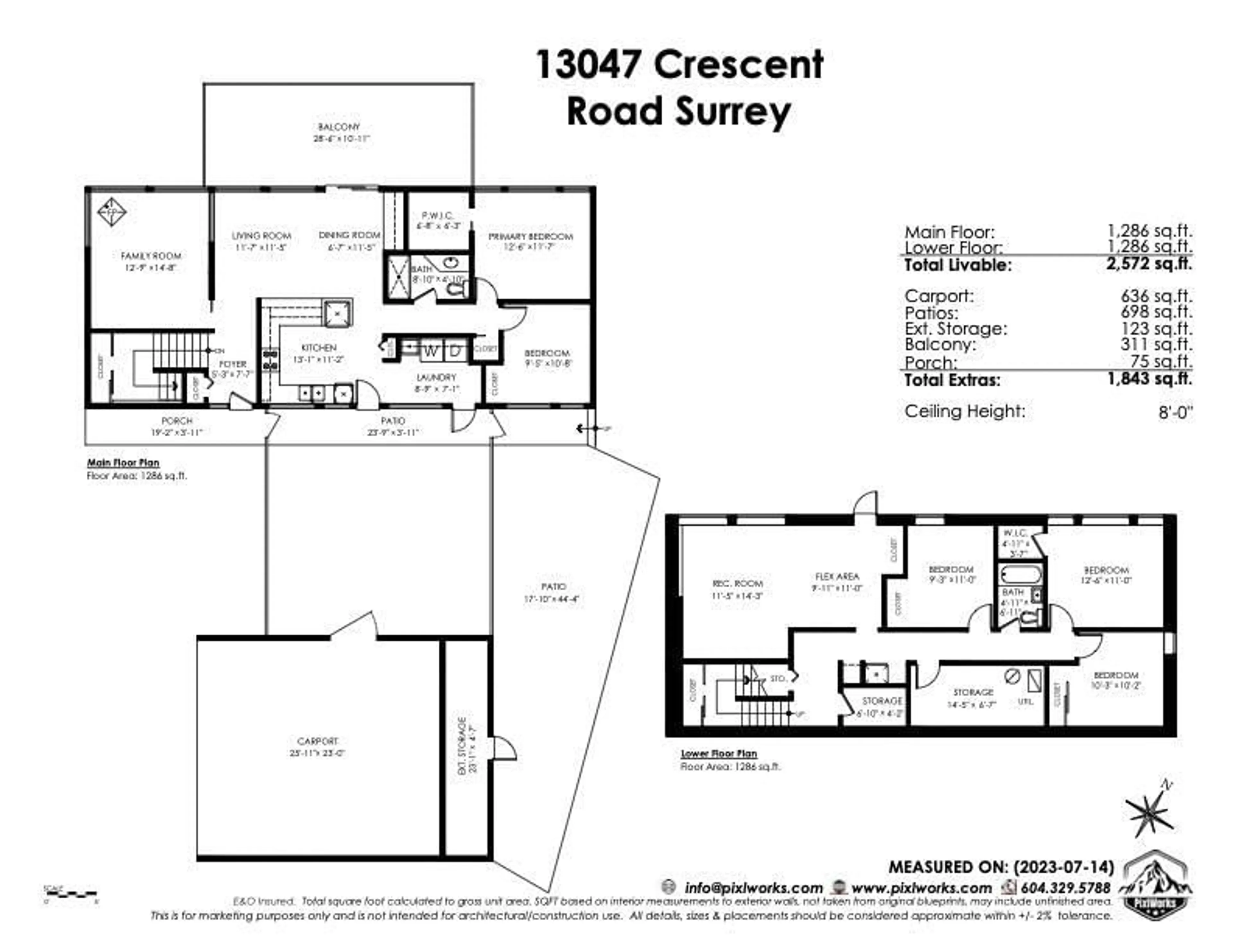 Floor plan for 13047 CRESCENT ROAD, Surrey British Columbia V4P1J6