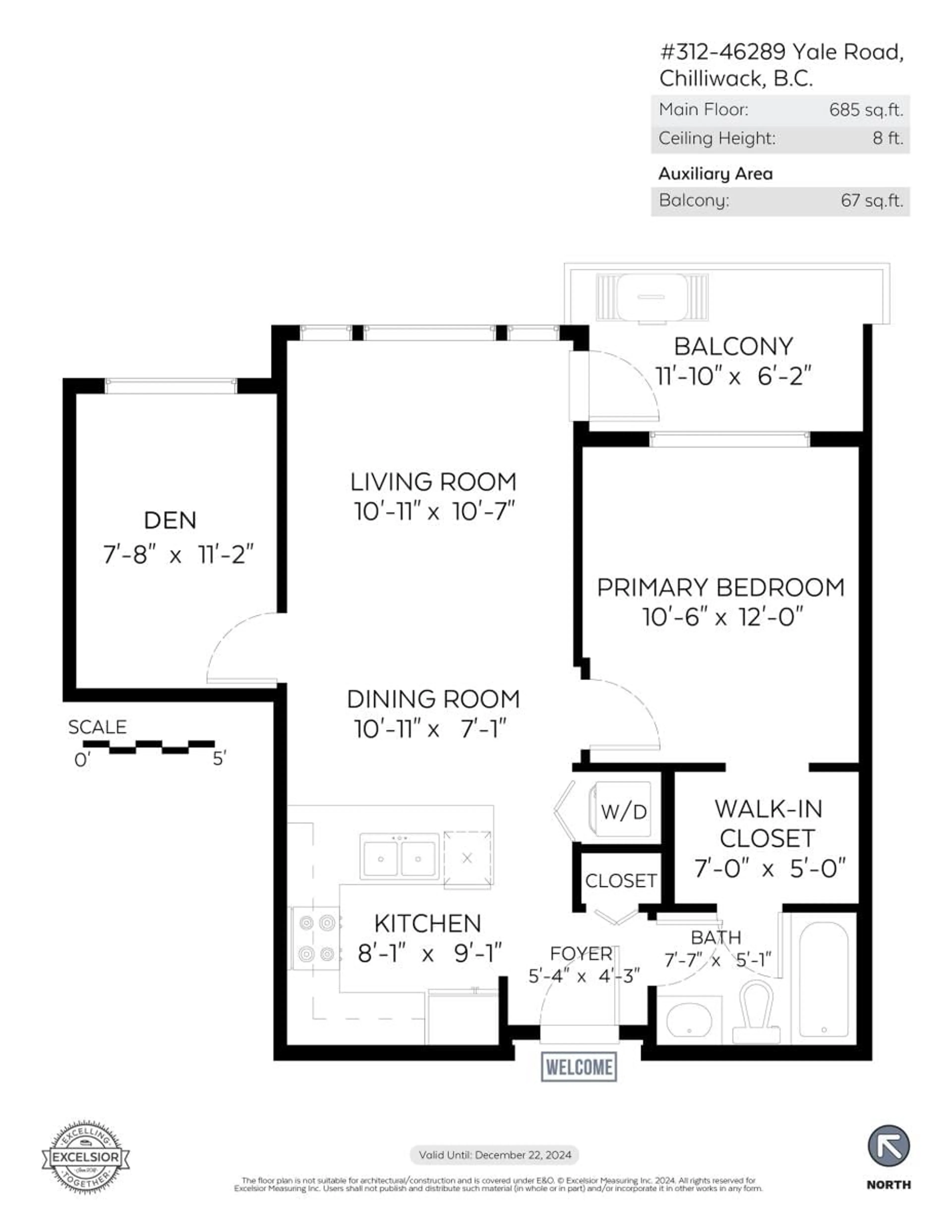 Floor plan for 312 46289 YALE ROAD, Chilliwack British Columbia V2P0B9