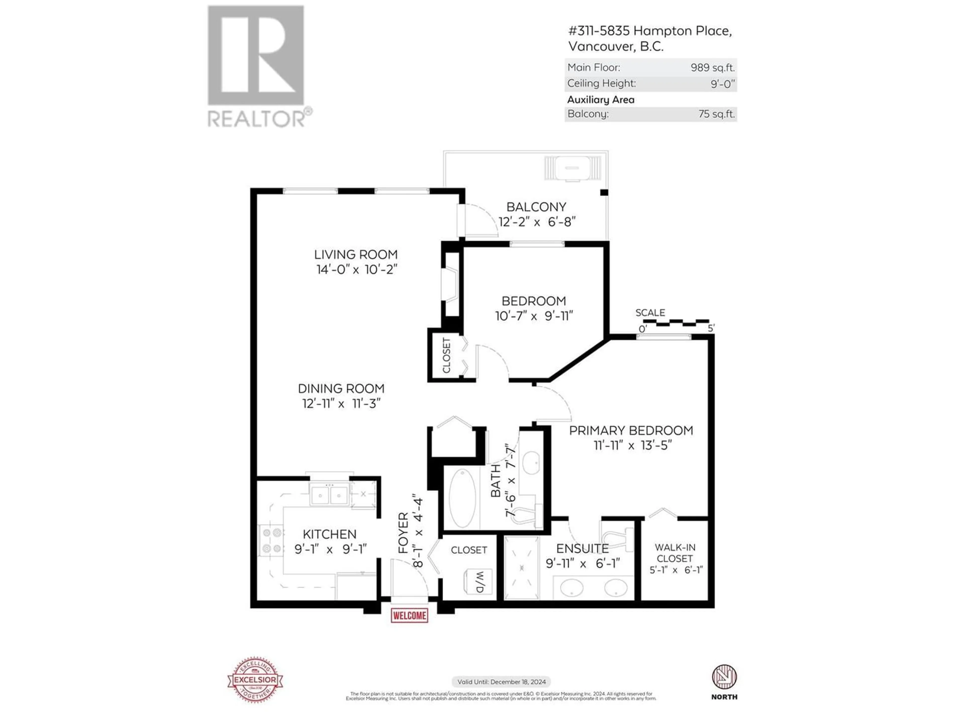 Floor plan for 311 5835 HAMPTON PLACE, Vancouver British Columbia V6T2G2