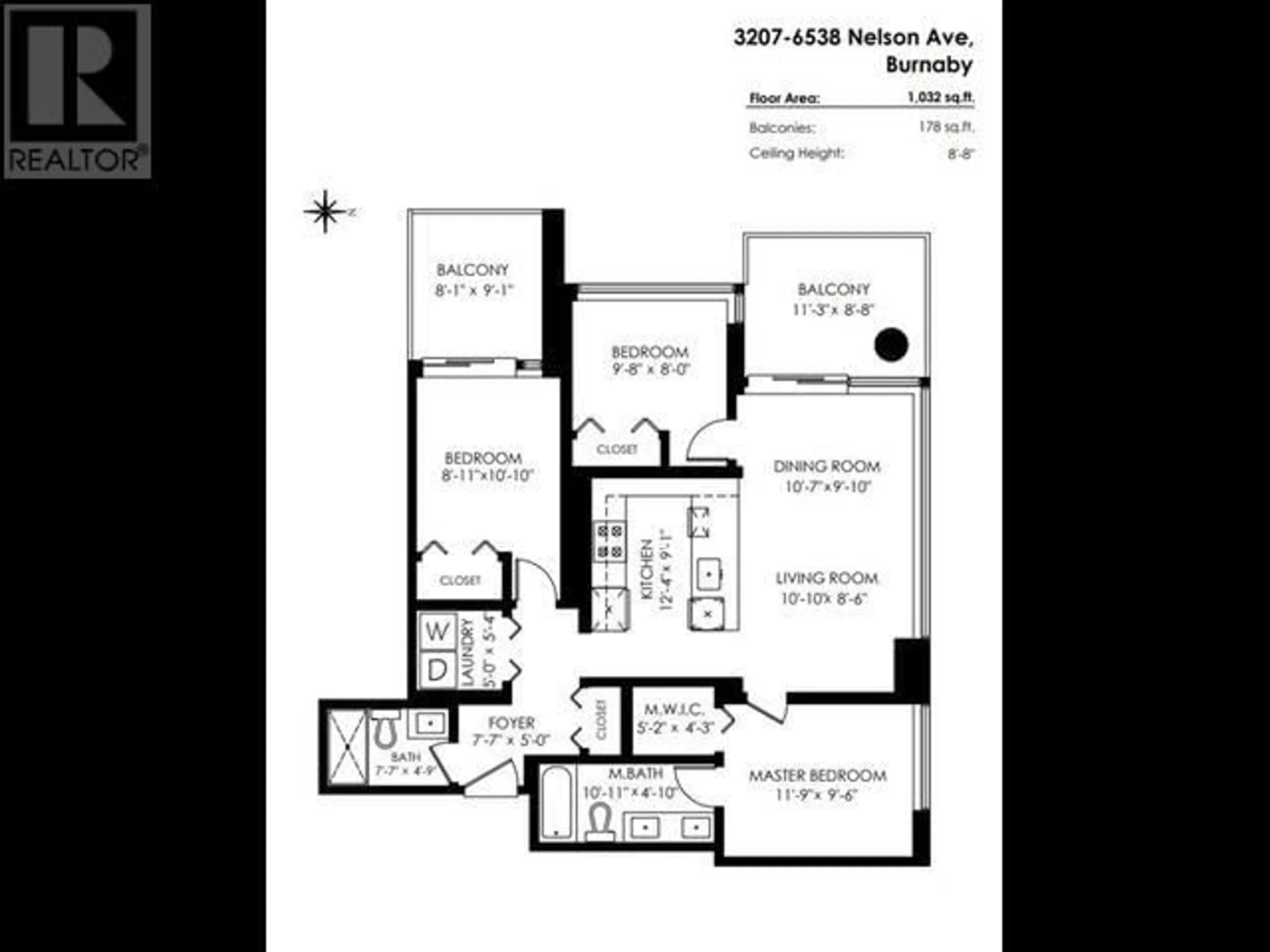 Floor plan for 3207 6538 NELSON AVENUE, Burnaby British Columbia V5H0G5