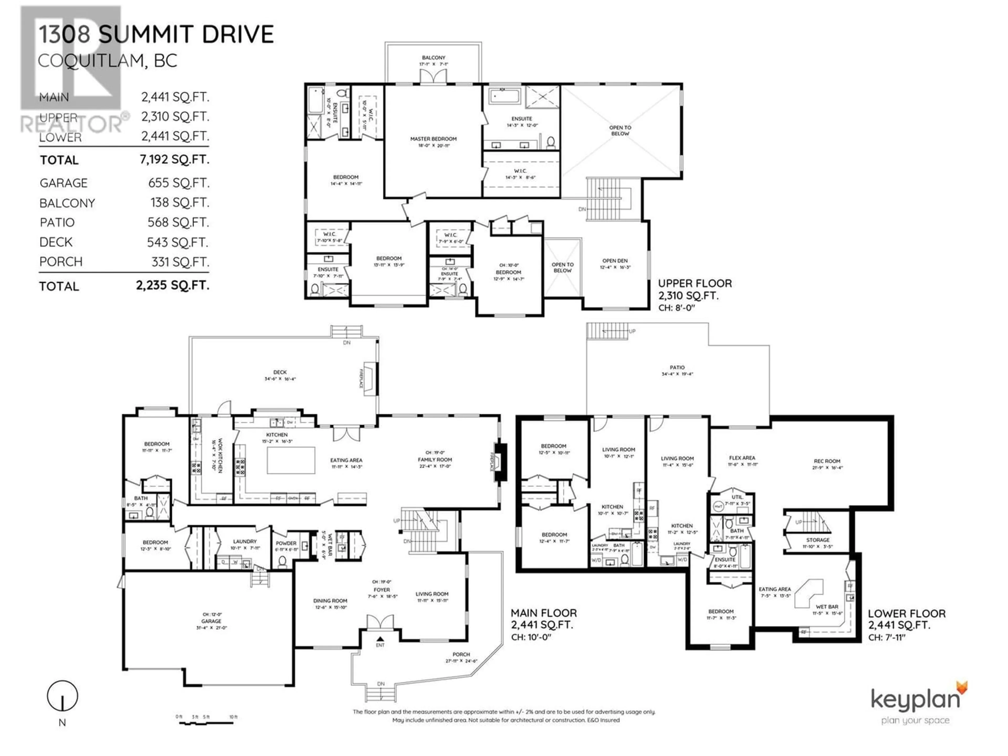 Floor plan for 1308 SUMMIT DRIVE, Coquitlam British Columbia V3J5L8