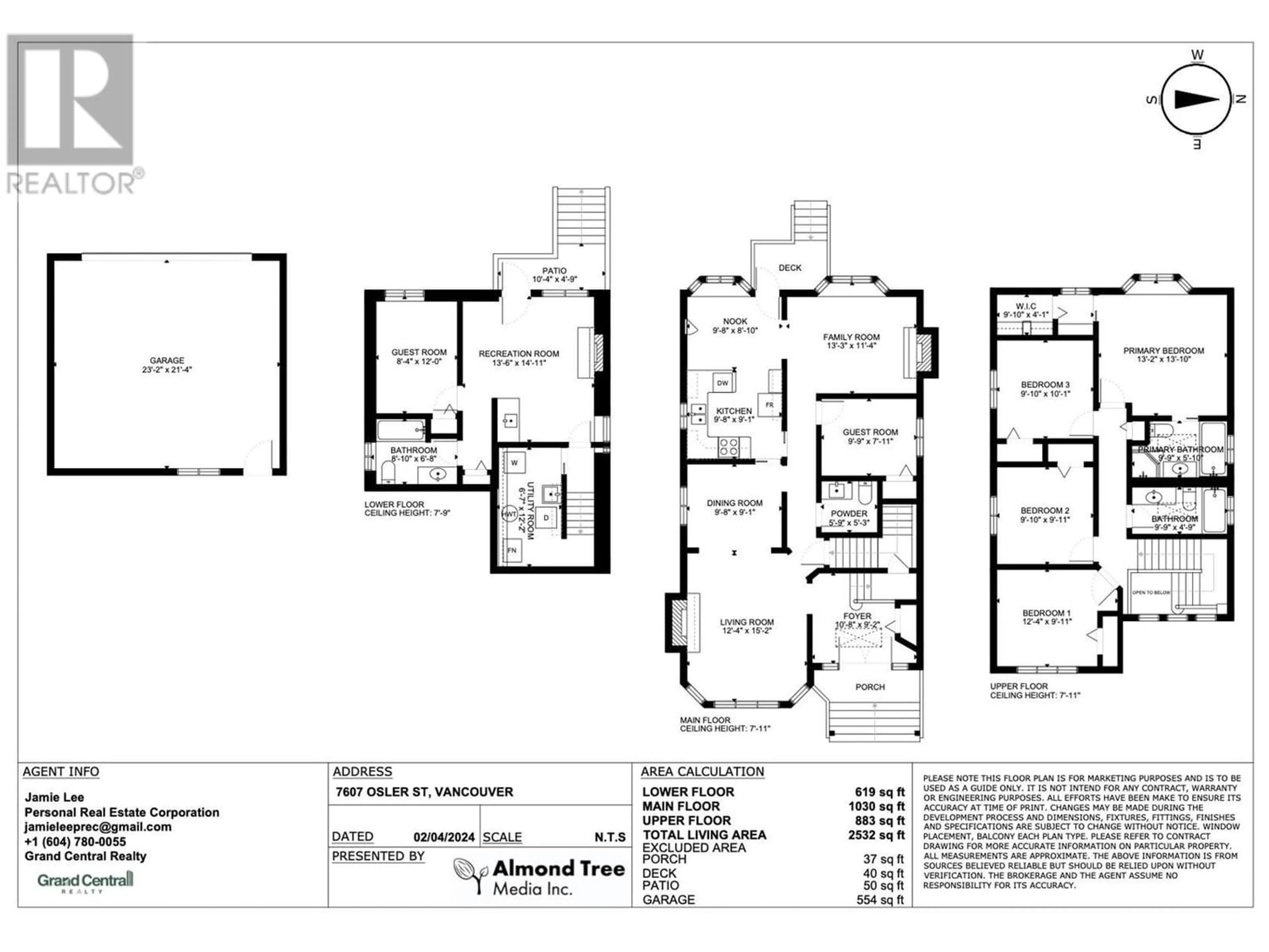 Floor plan for 7607 OSLER STREET, Vancouver British Columbia V6P4C8