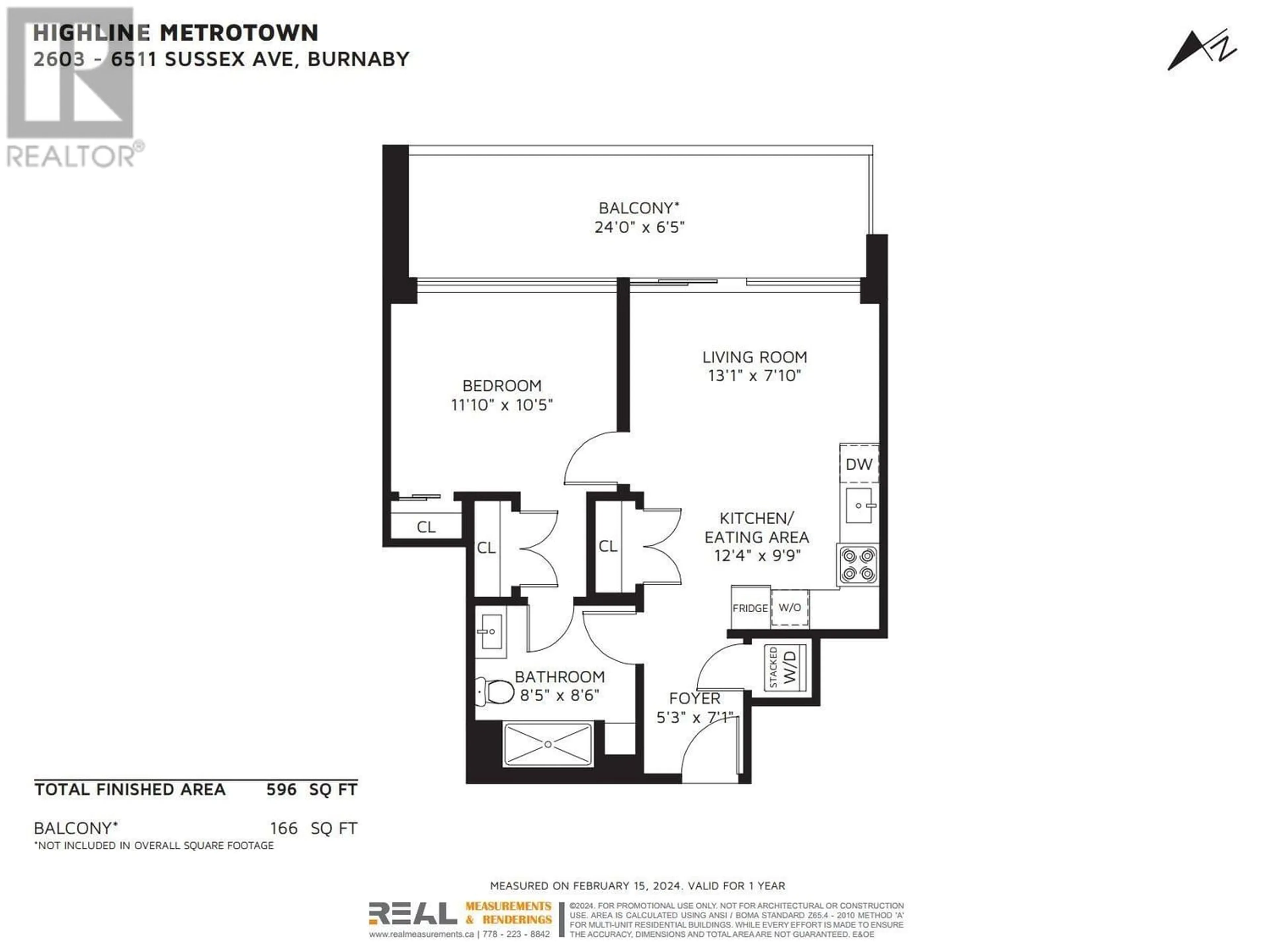 Floor plan for 2603 6511 SUSSEX AVENUE, Burnaby British Columbia V5H3C5