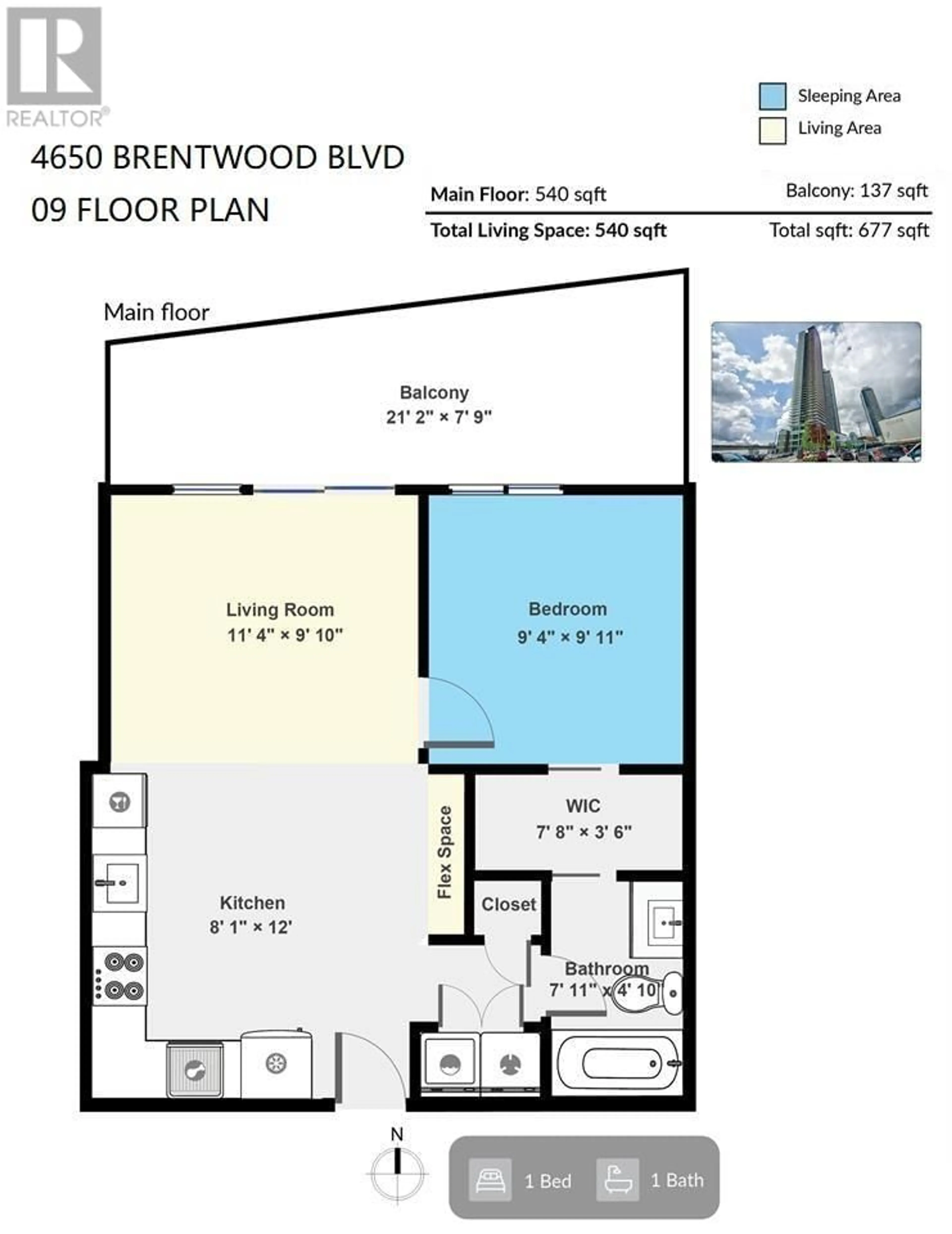 Floor plan for 2109 4650 BRENTWOOD BOULEVARD, Burnaby British Columbia V5C0M3