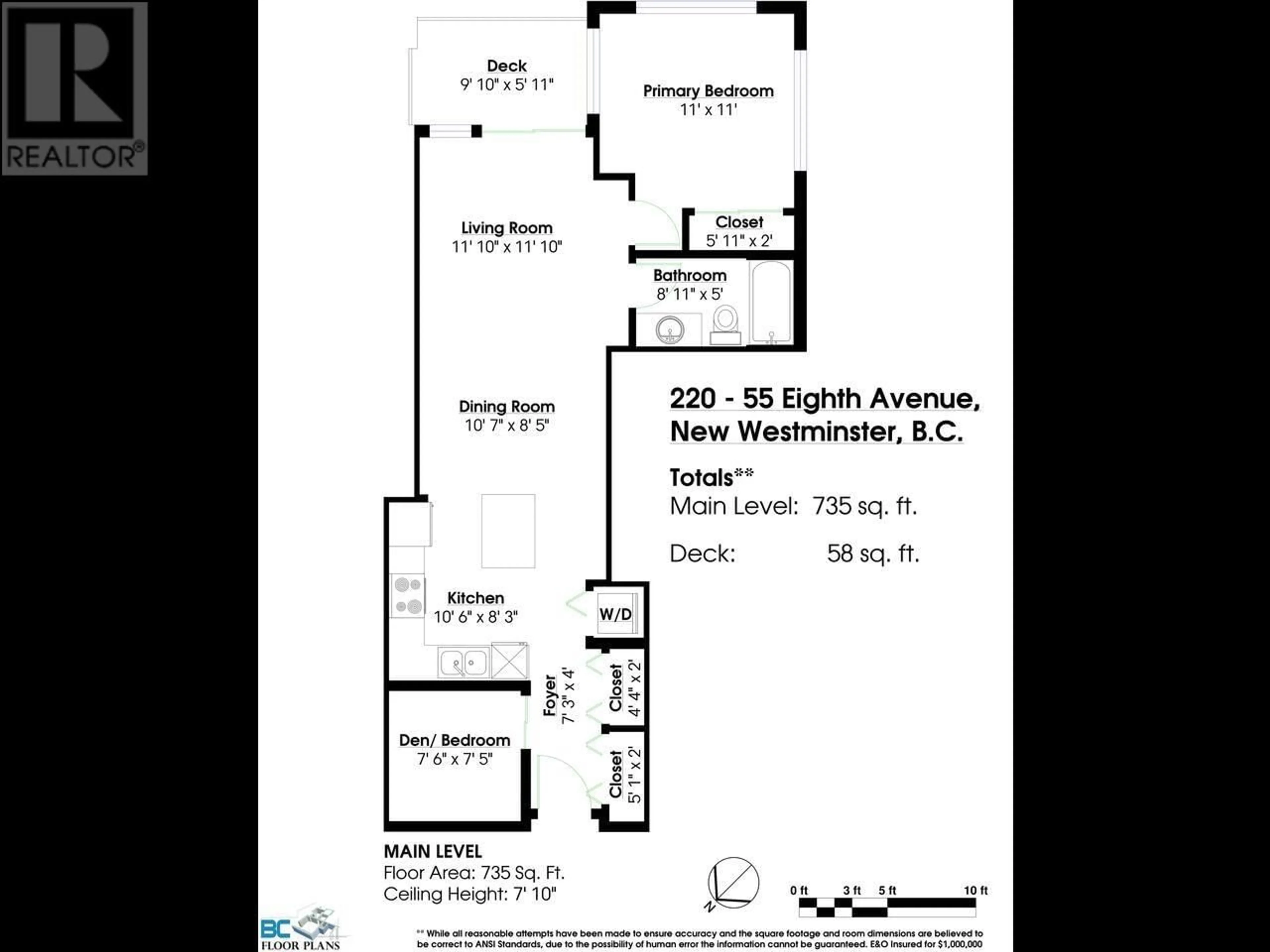 Floor plan for 220 55 EIGHTH AVENUE, New Westminster British Columbia V3L0E8