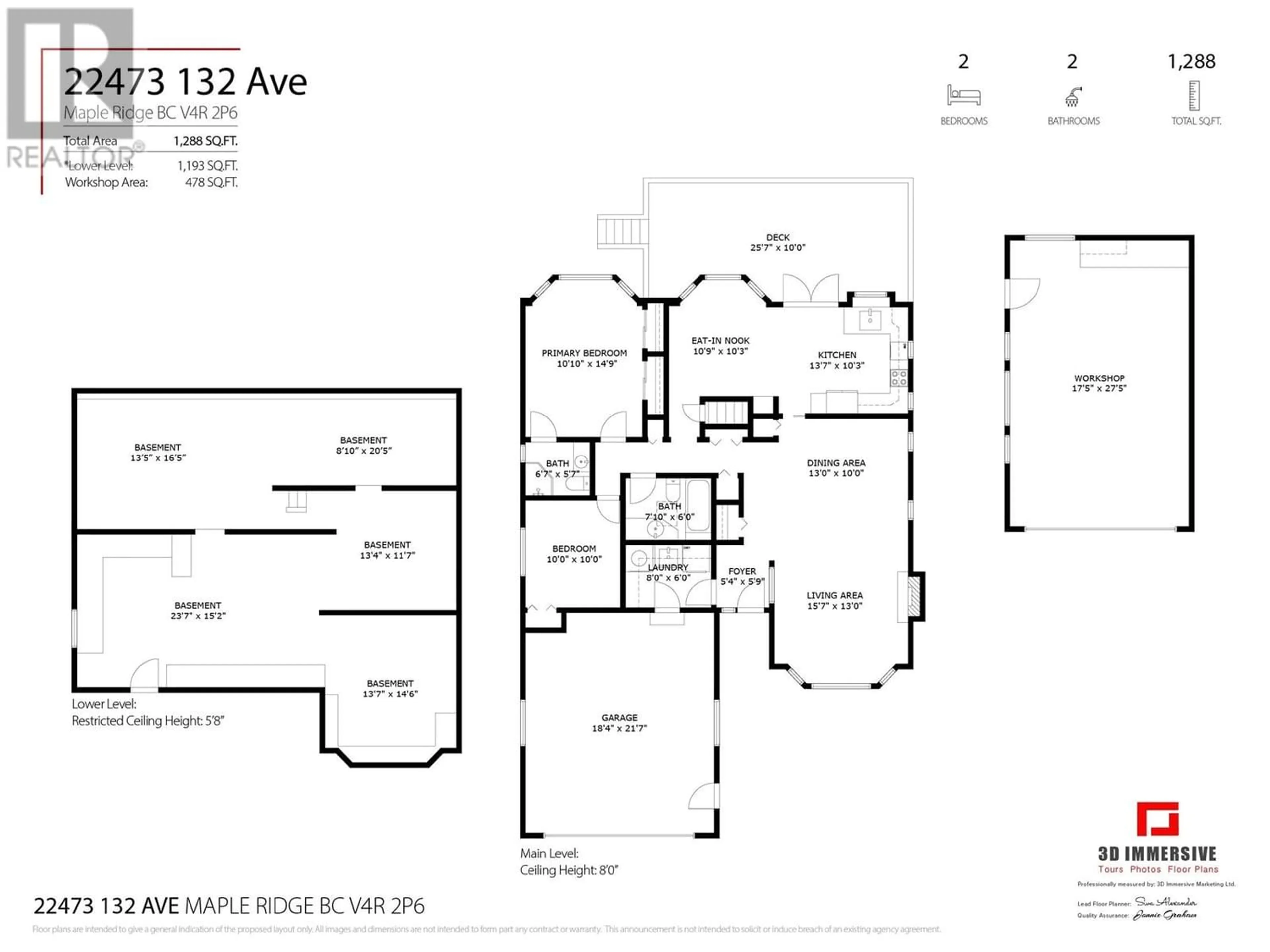 Floor plan for 22473 132 AVENUE, Maple Ridge British Columbia V4R2P6