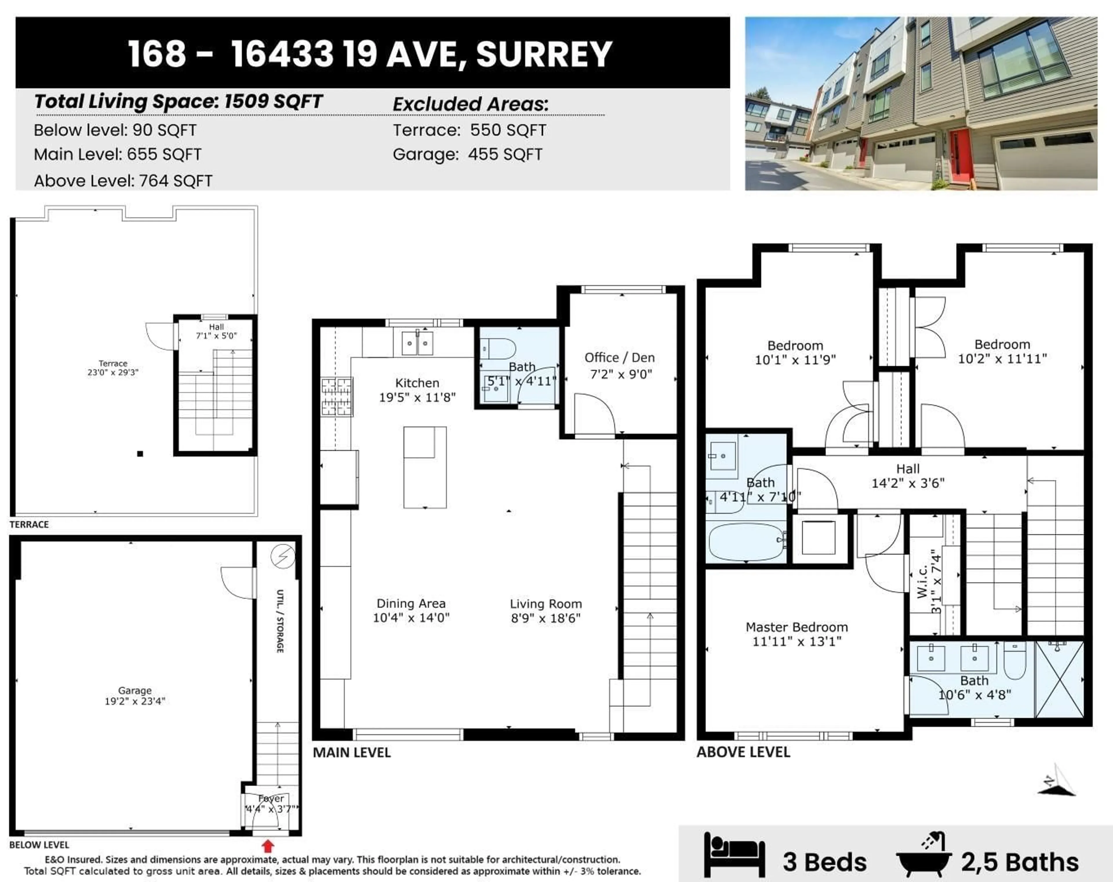 Floor plan for 168 16433 19 AVENUE, Surrey British Columbia V3Z0Z1