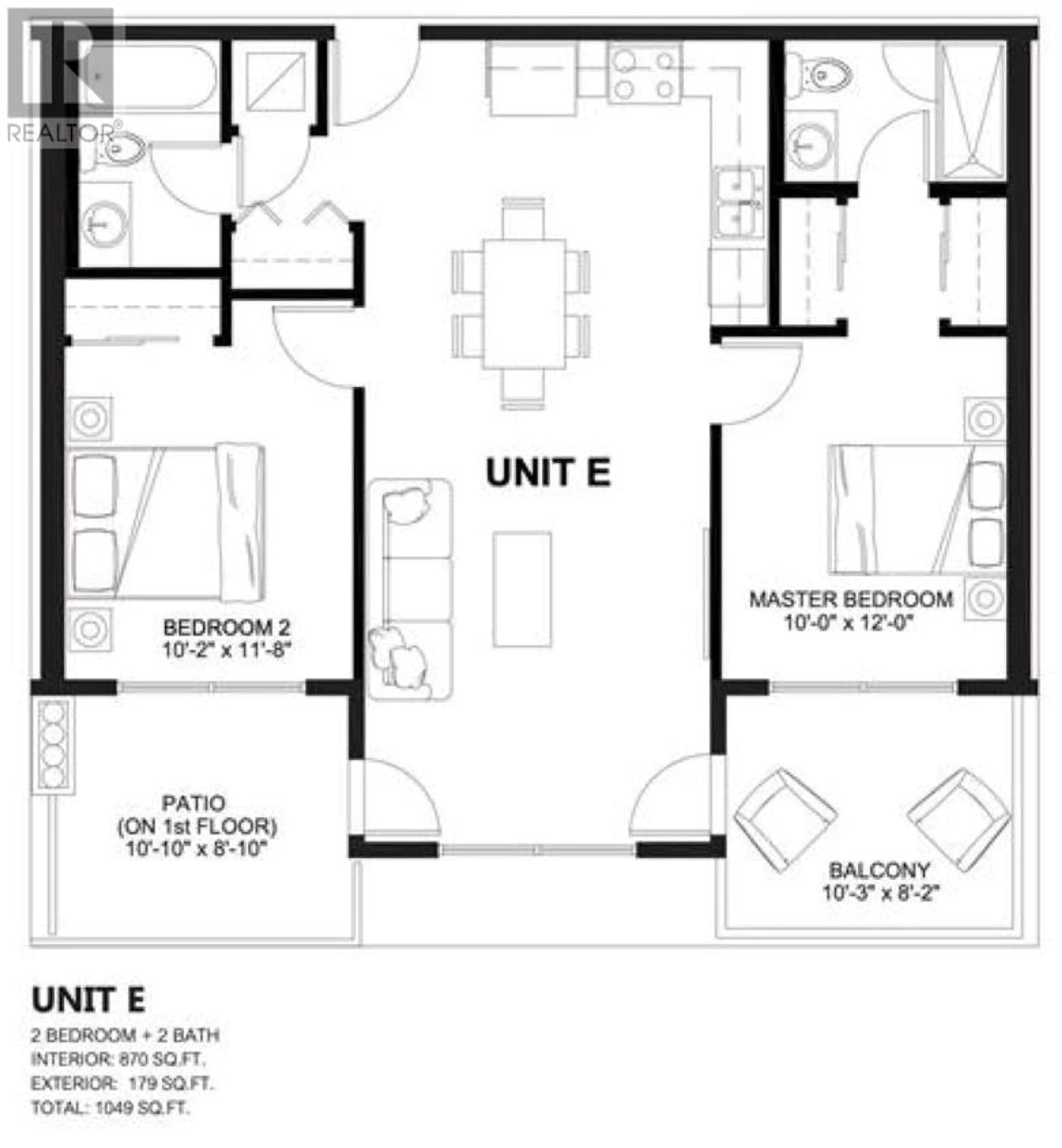 Floor plan for 106 232 SIXTH STREET, New Westminster British Columbia V3L3A4