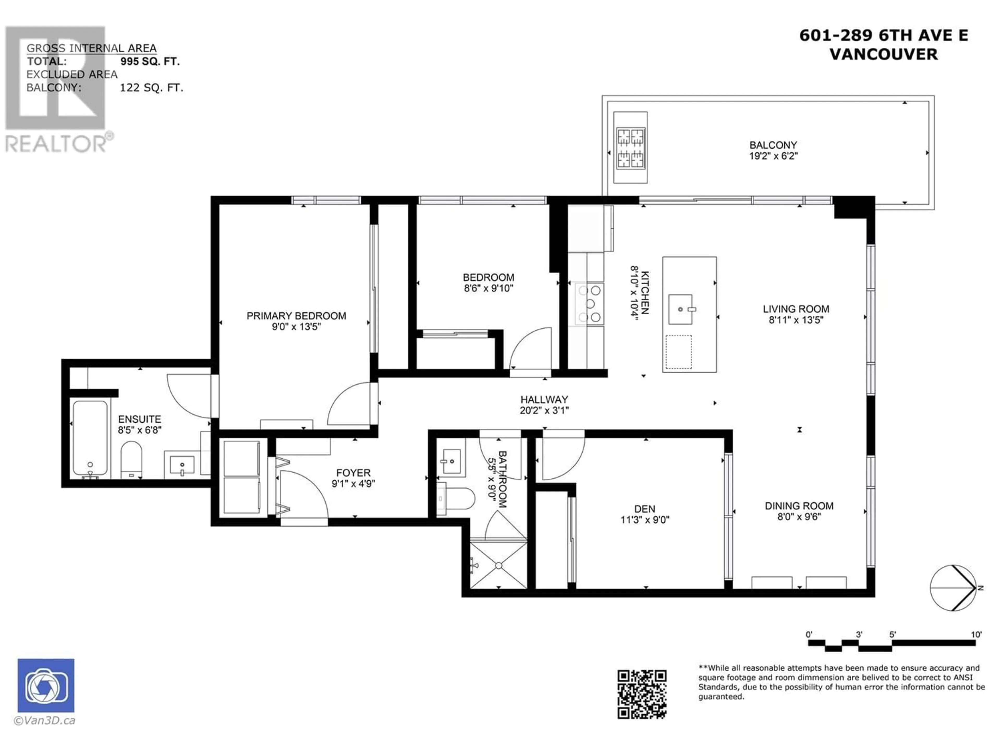 Floor plan for 601 289 E 6TH AVENUE, Vancouver British Columbia V5T0E9