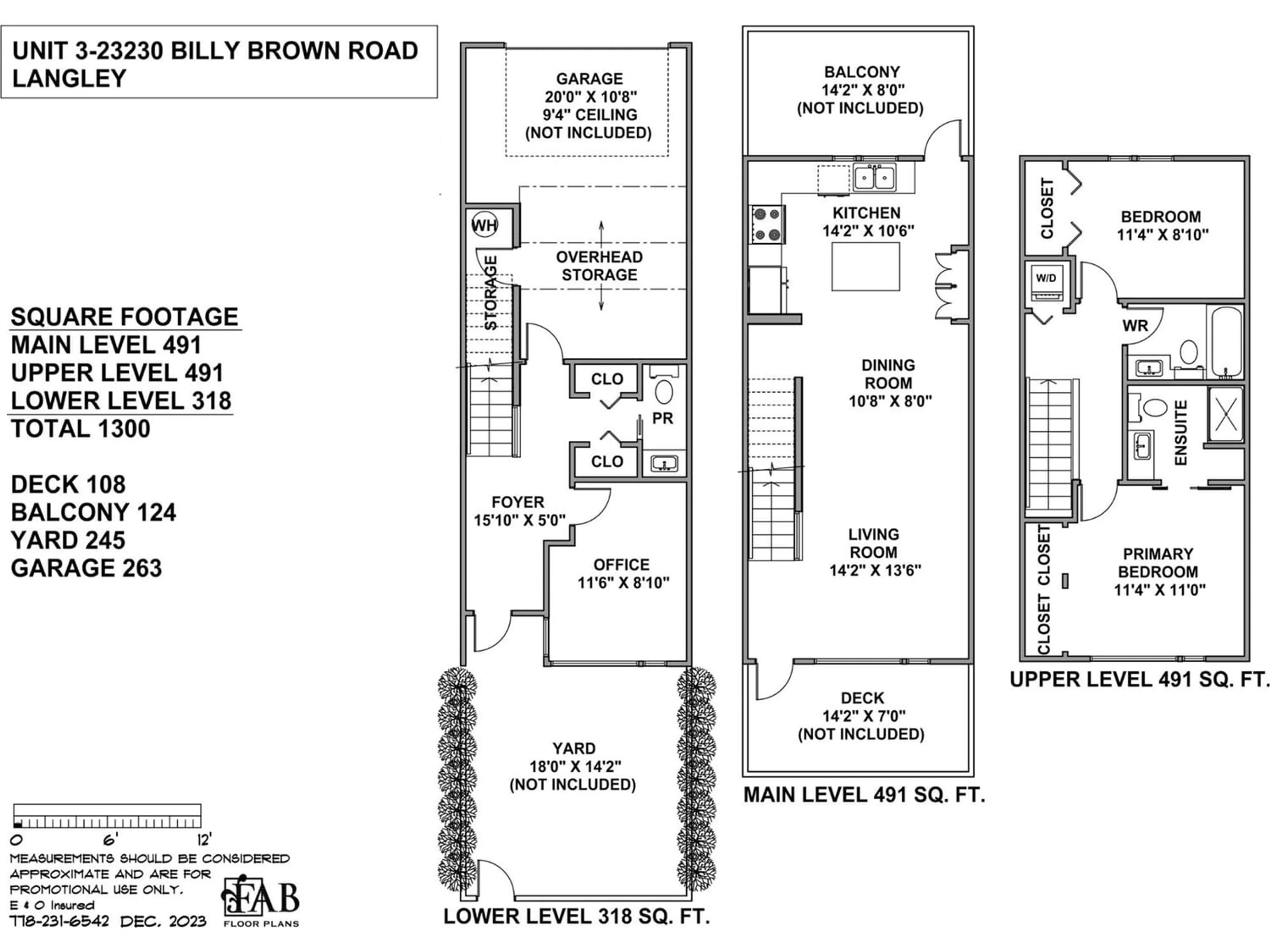 Floor plan for 3 23230 BILLY BROWN ROAD, Langley British Columbia V1M4G1