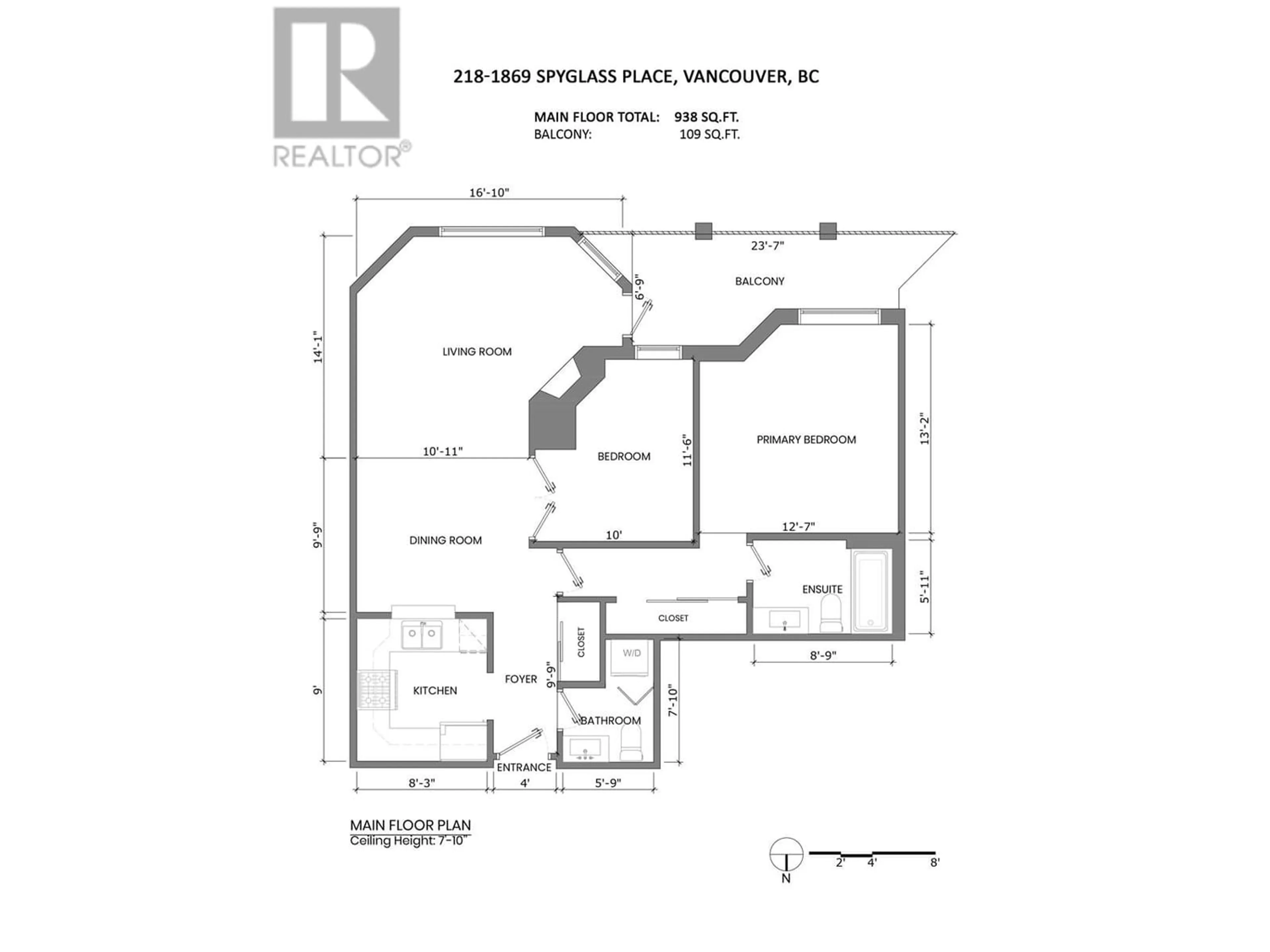 Floor plan for 218 1869 SPYGLASS PLACE, Vancouver British Columbia V5Z4K7