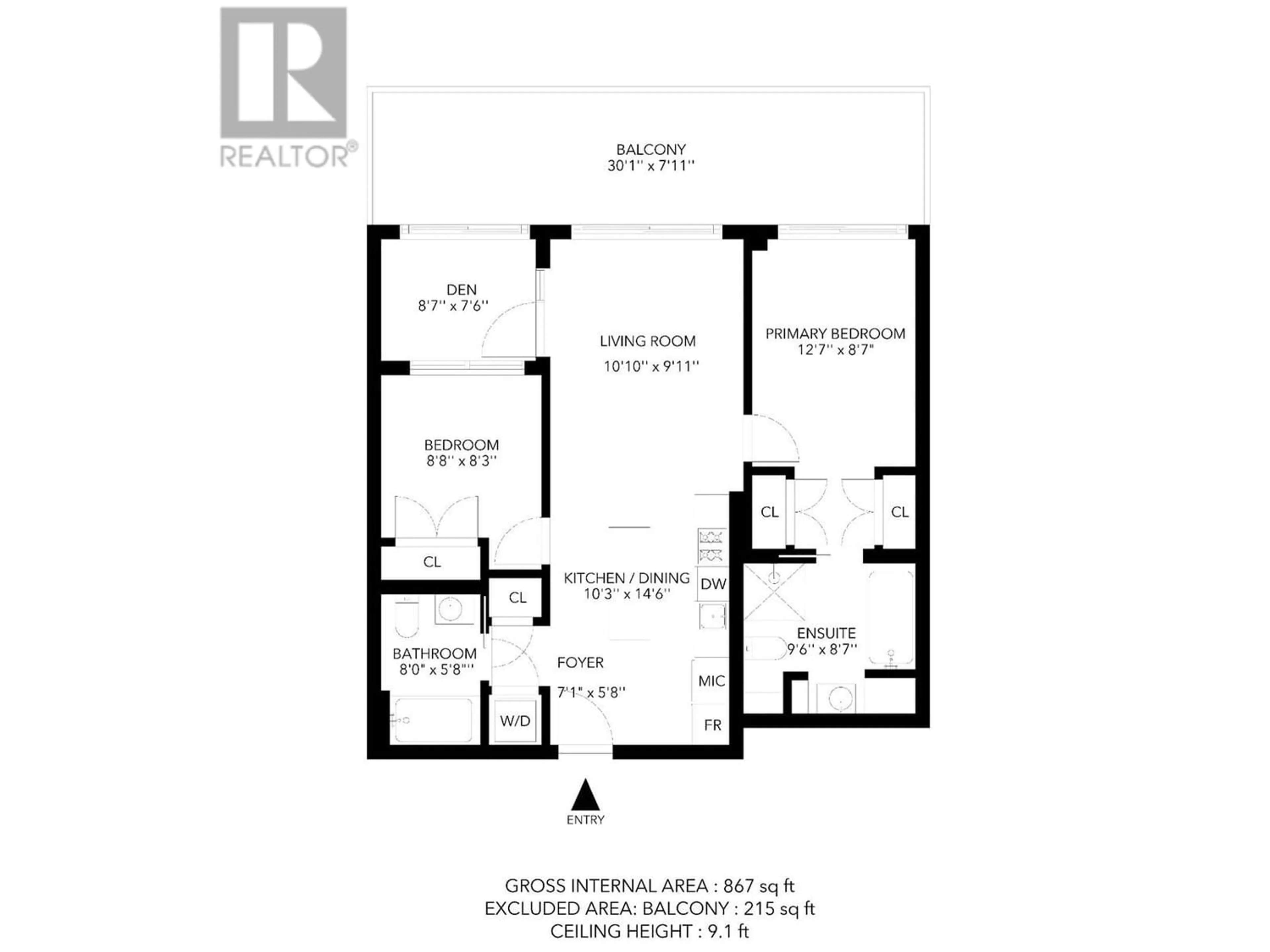 Floor plan for 504 388 W 1ST AVENUE, Vancouver British Columbia V5Y0B2