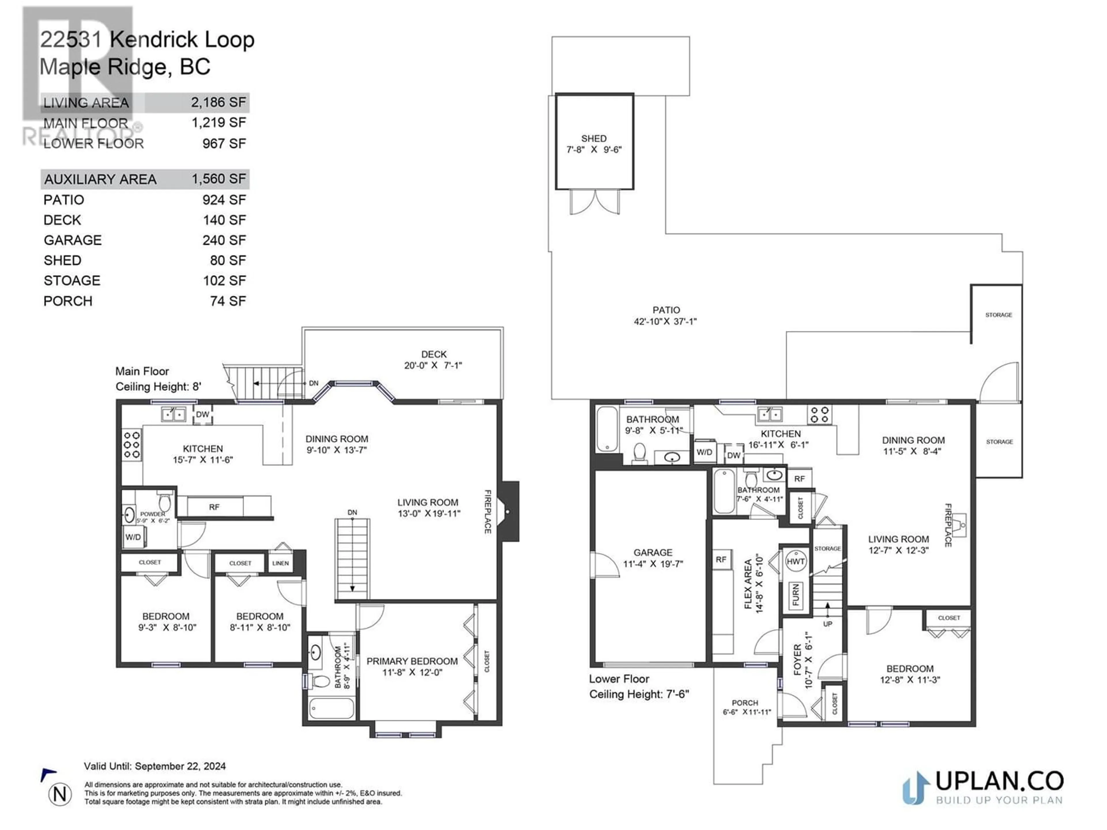 Floor plan for 22531 KENDRICK LOOP, Maple Ridge British Columbia V2X9W5