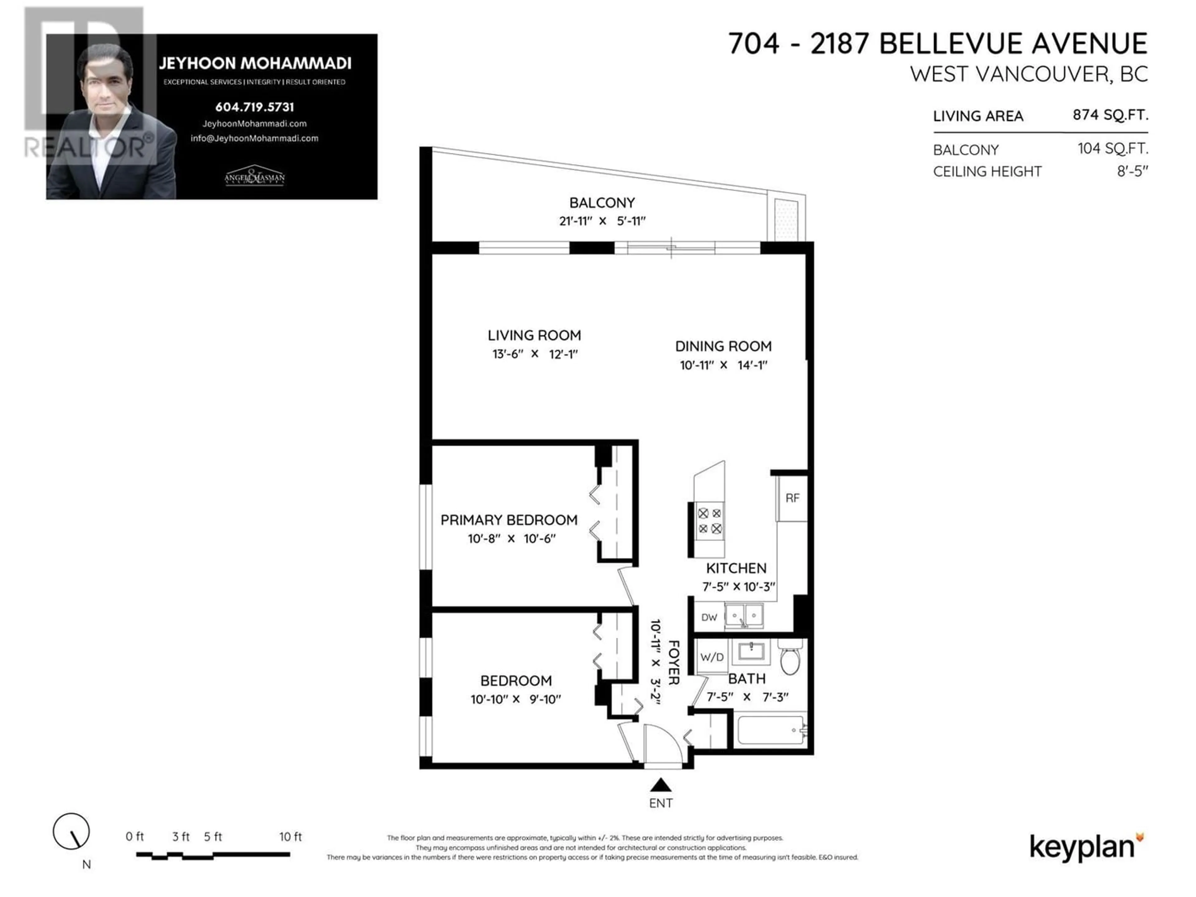 Floor plan for 704 2187 BELLEVUE AVENUE, West Vancouver British Columbia V7V1C2