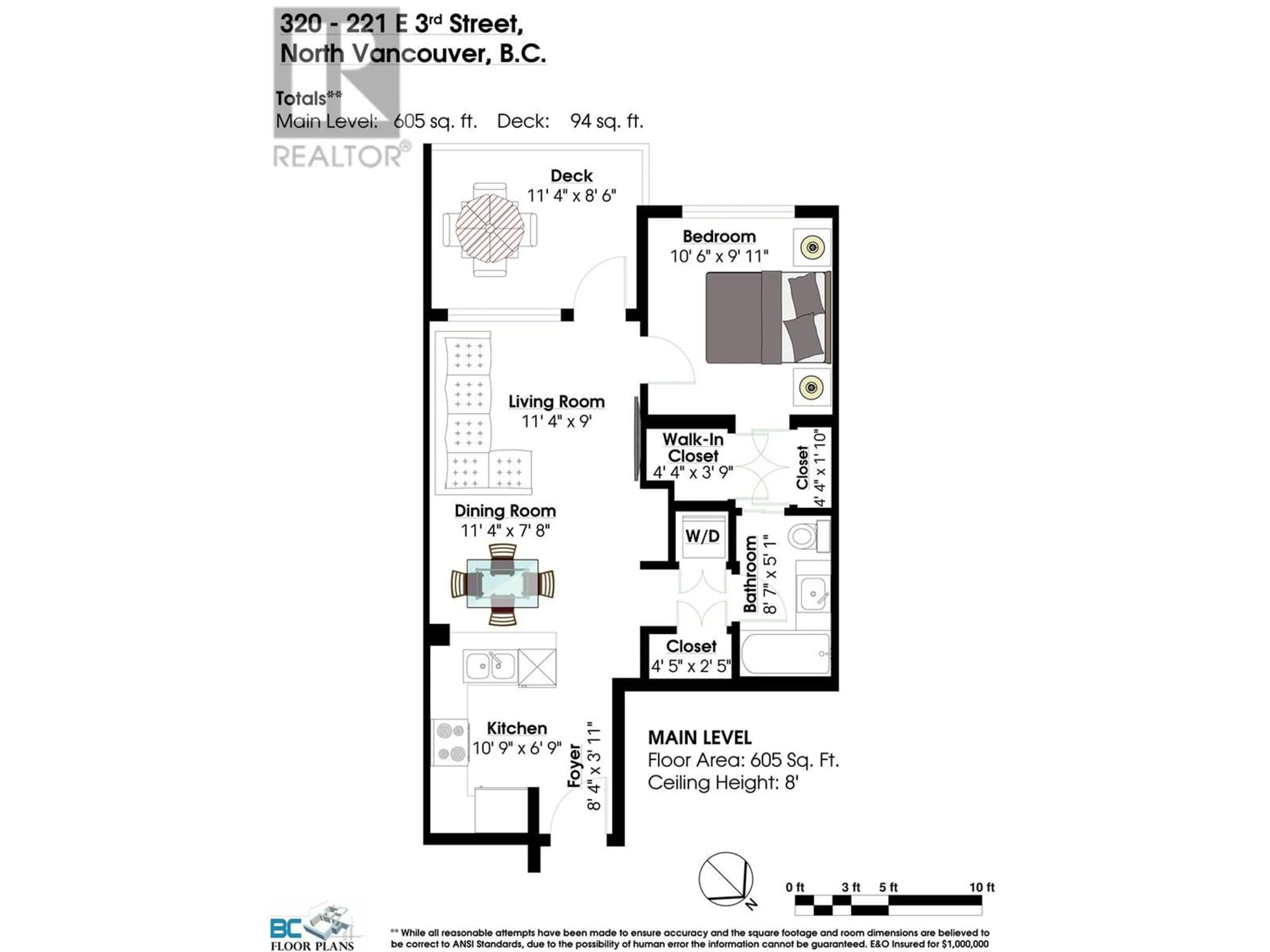 Floor plan for 320 221 E 3RD STREET, North Vancouver British Columbia V7L0C1