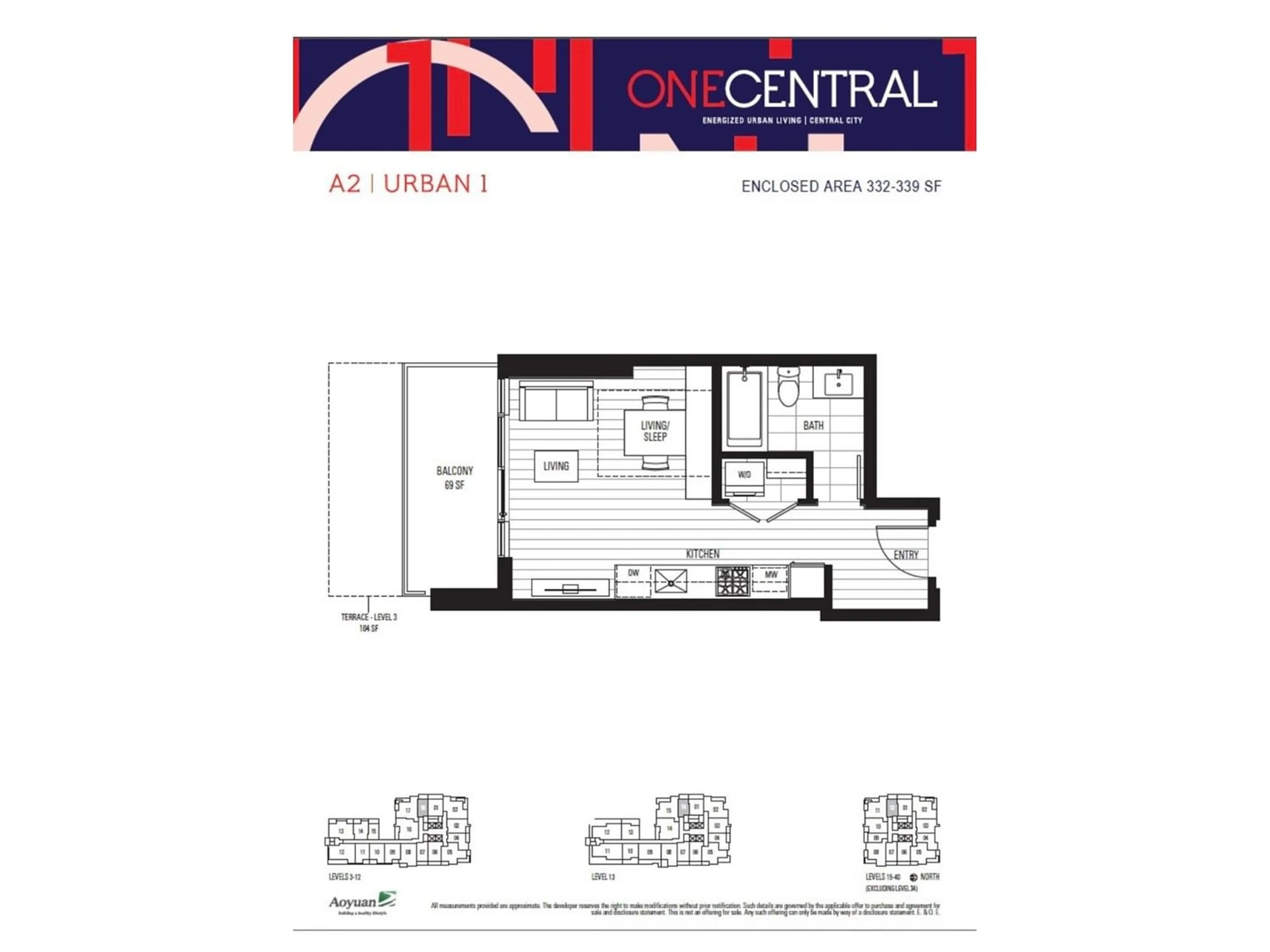 Floor plan for 4012 13350 CENTRAL AVENUE, Surrey British Columbia V3T0S1