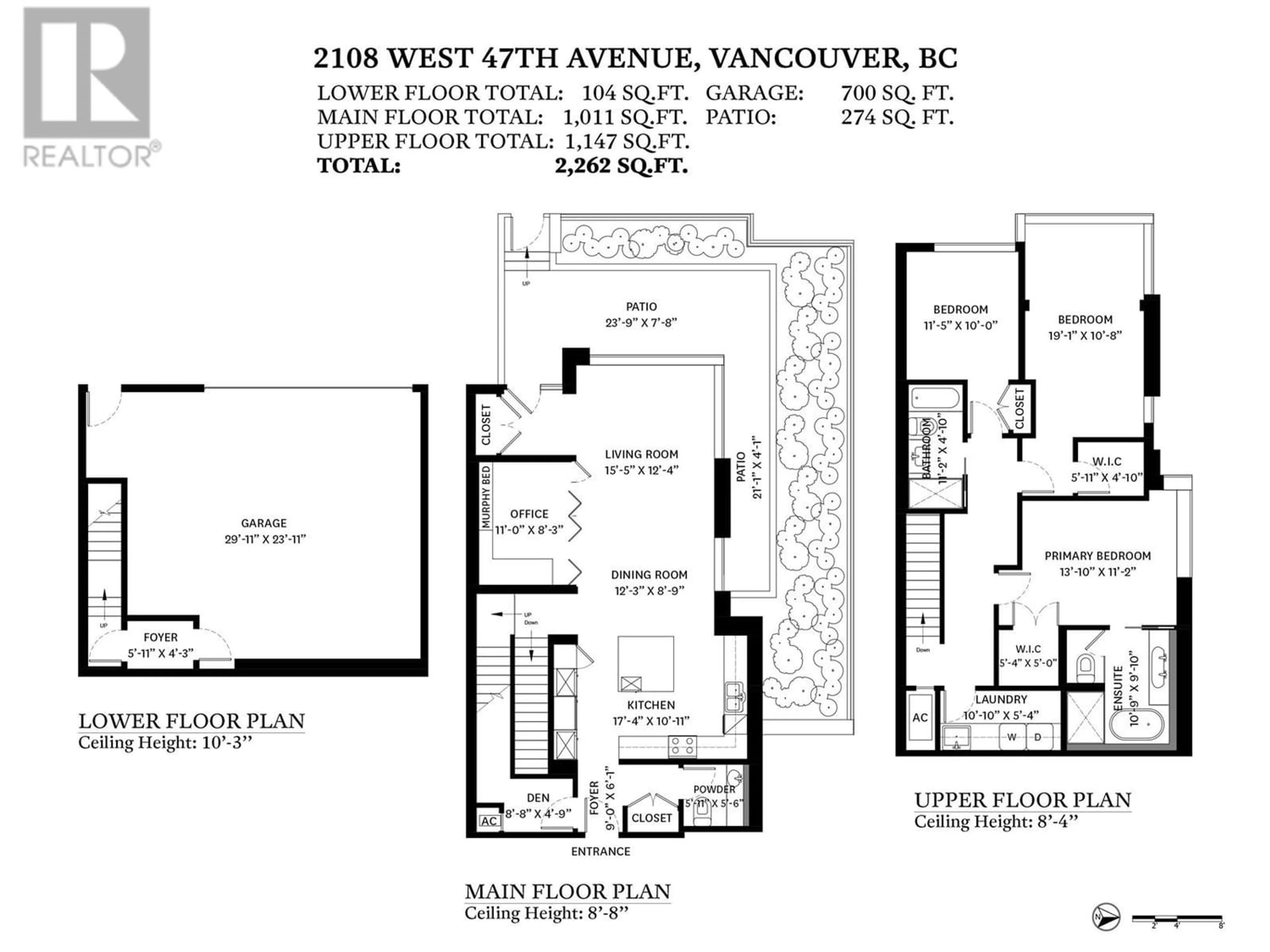 Floor plan for 2108 W 47TH AVENUE, Vancouver British Columbia V6M2M7