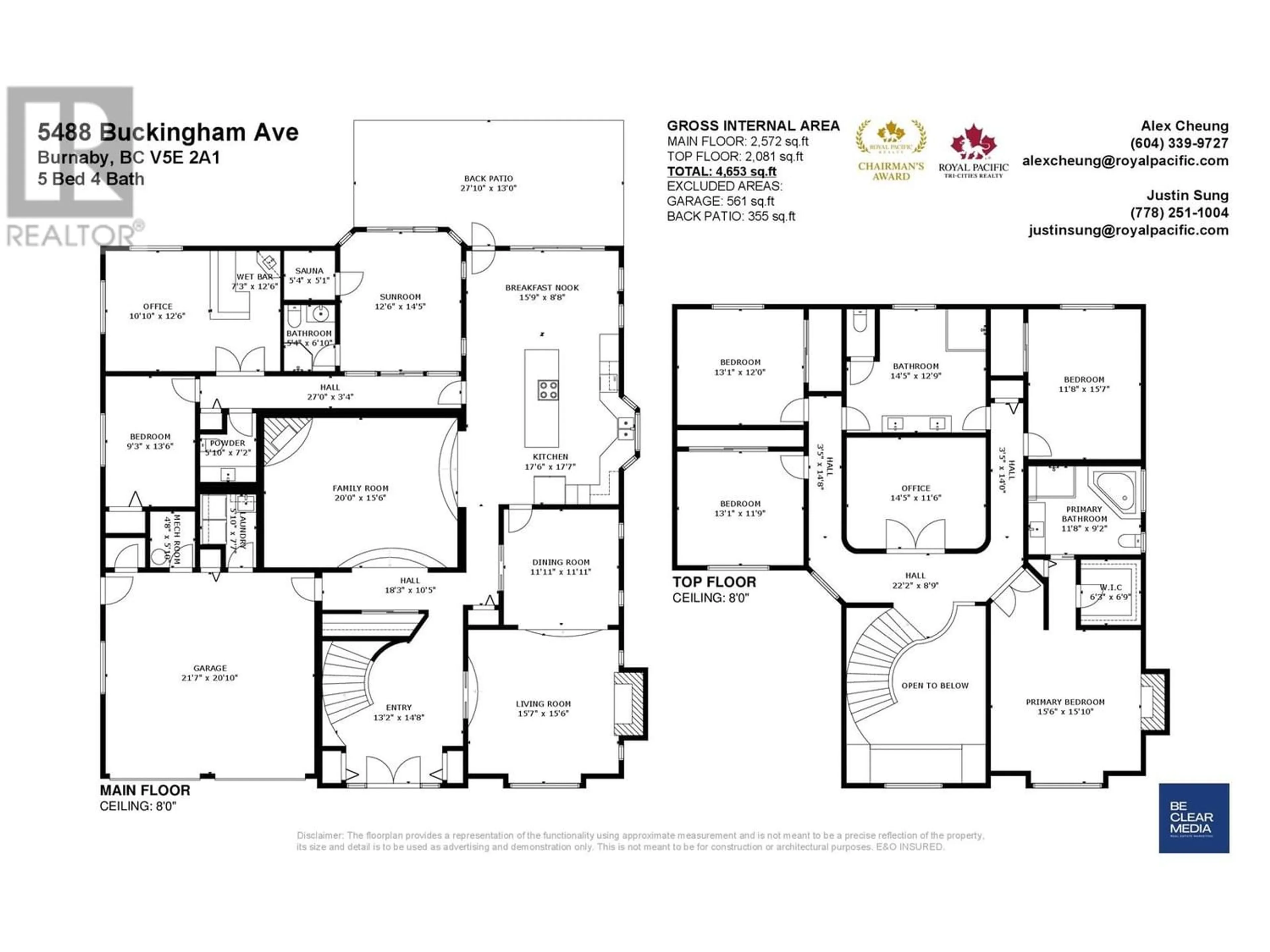 Floor plan for 5488 BUCKINGHAM AVENUE, Burnaby British Columbia V5E2A1