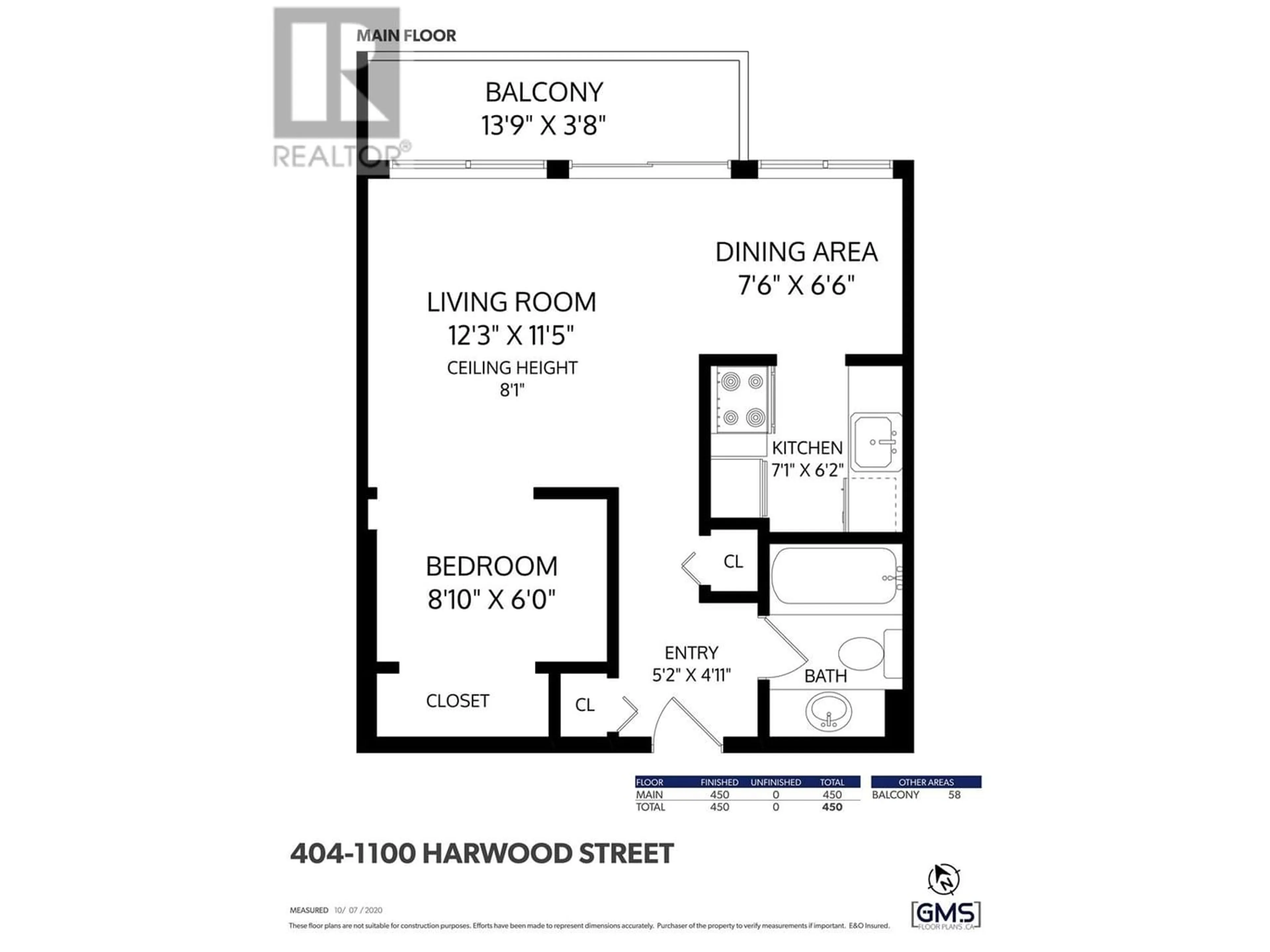 Floor plan for 404 1100 HARWOOD STREET, Vancouver British Columbia V6E1R7