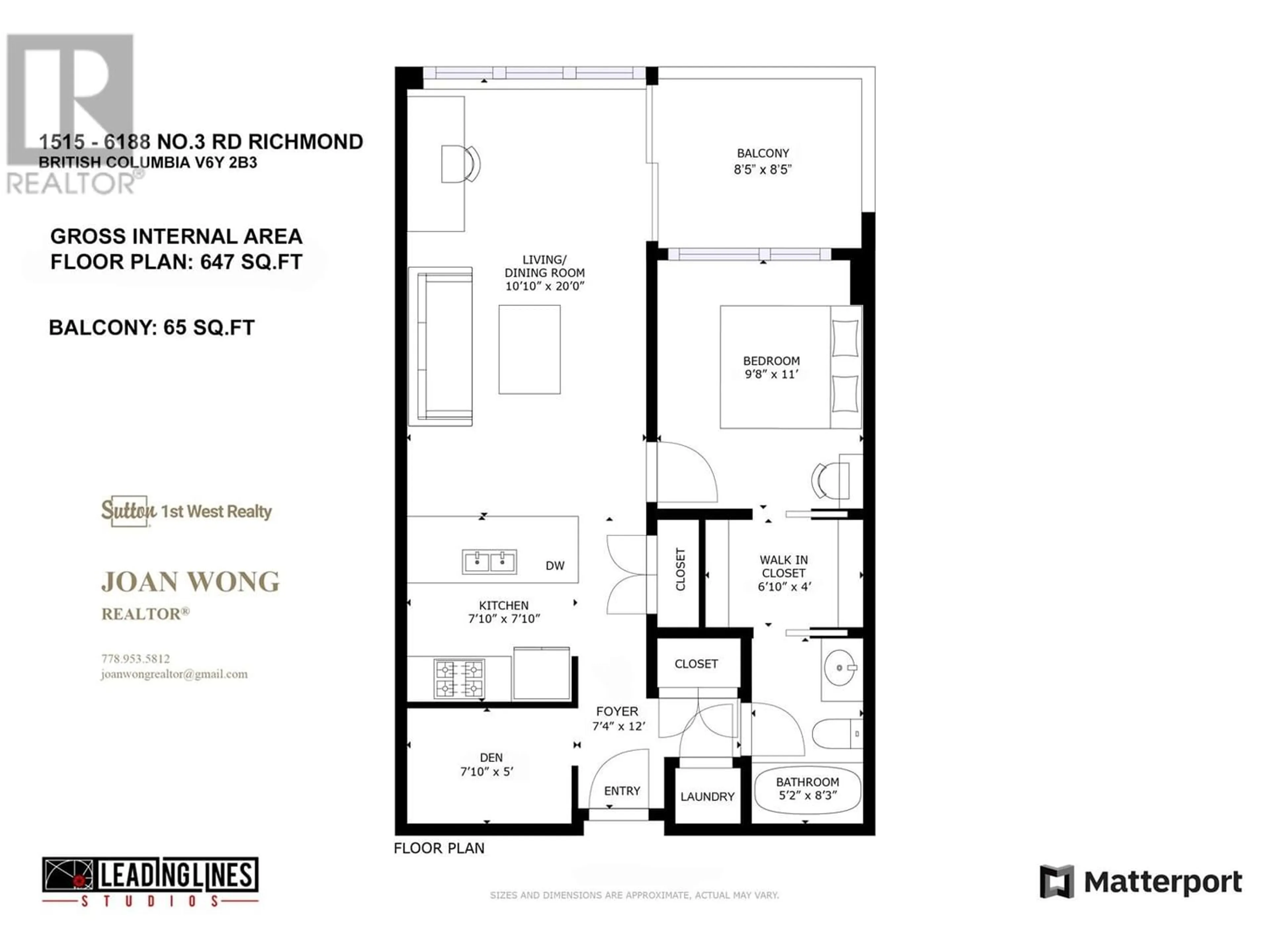 Floor plan for 1515 6188 NO. 3 ROAD, Richmond British Columbia V6Y0J3
